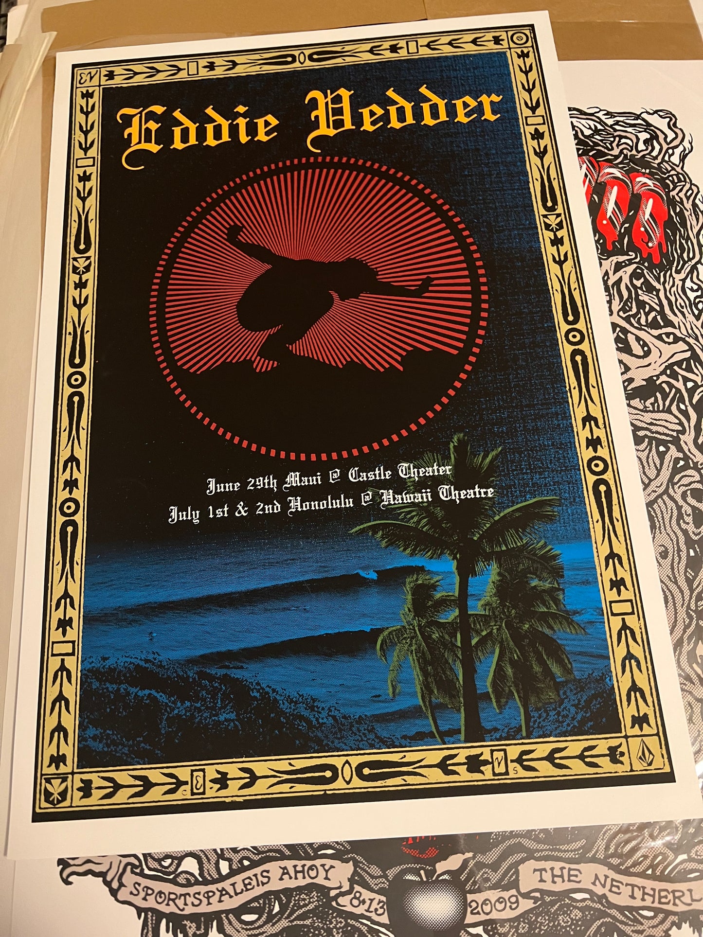 Eddie Vedder 2009 Maui Honolulu Hawaii Poster