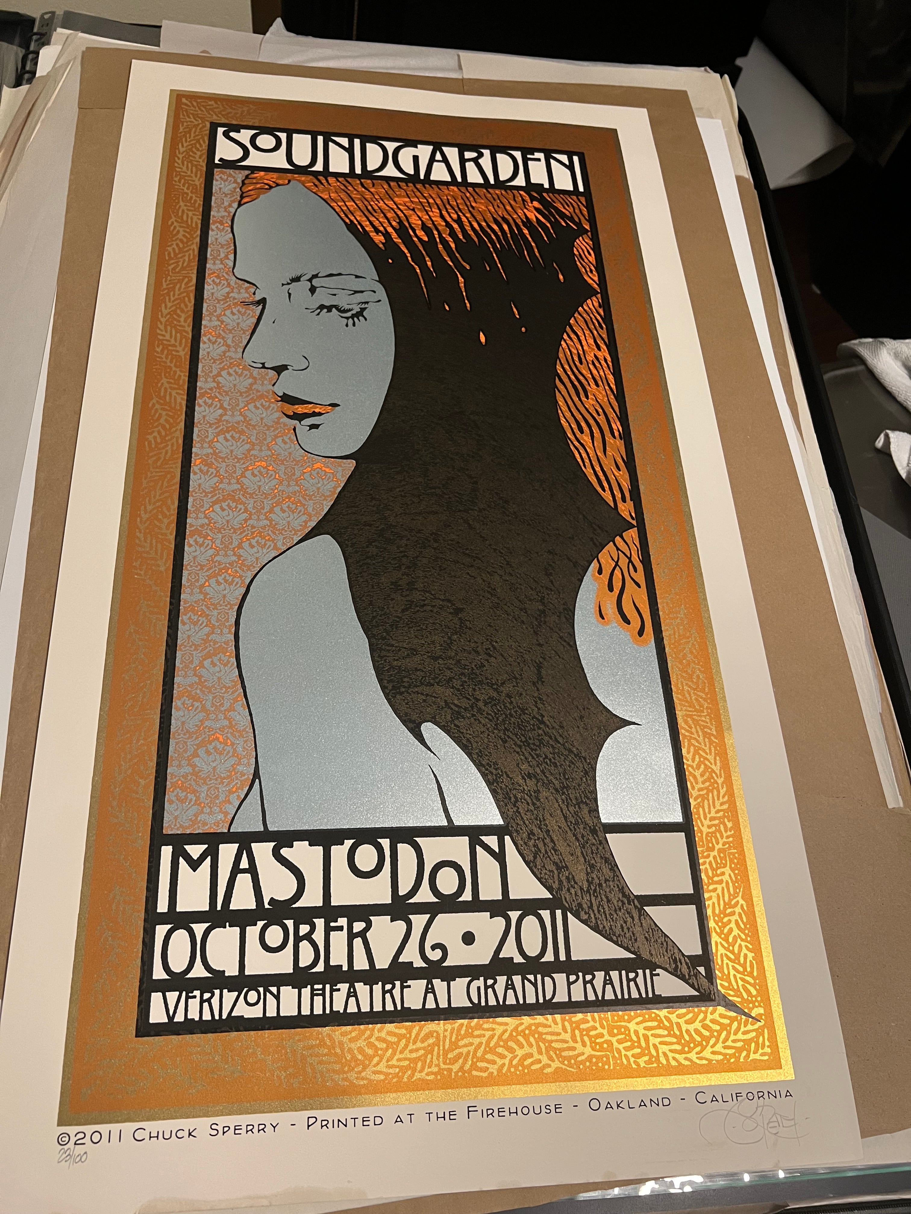 Soundgarden Poster Oct 26 2011 Mastodon Rare 18x33 SIGNED