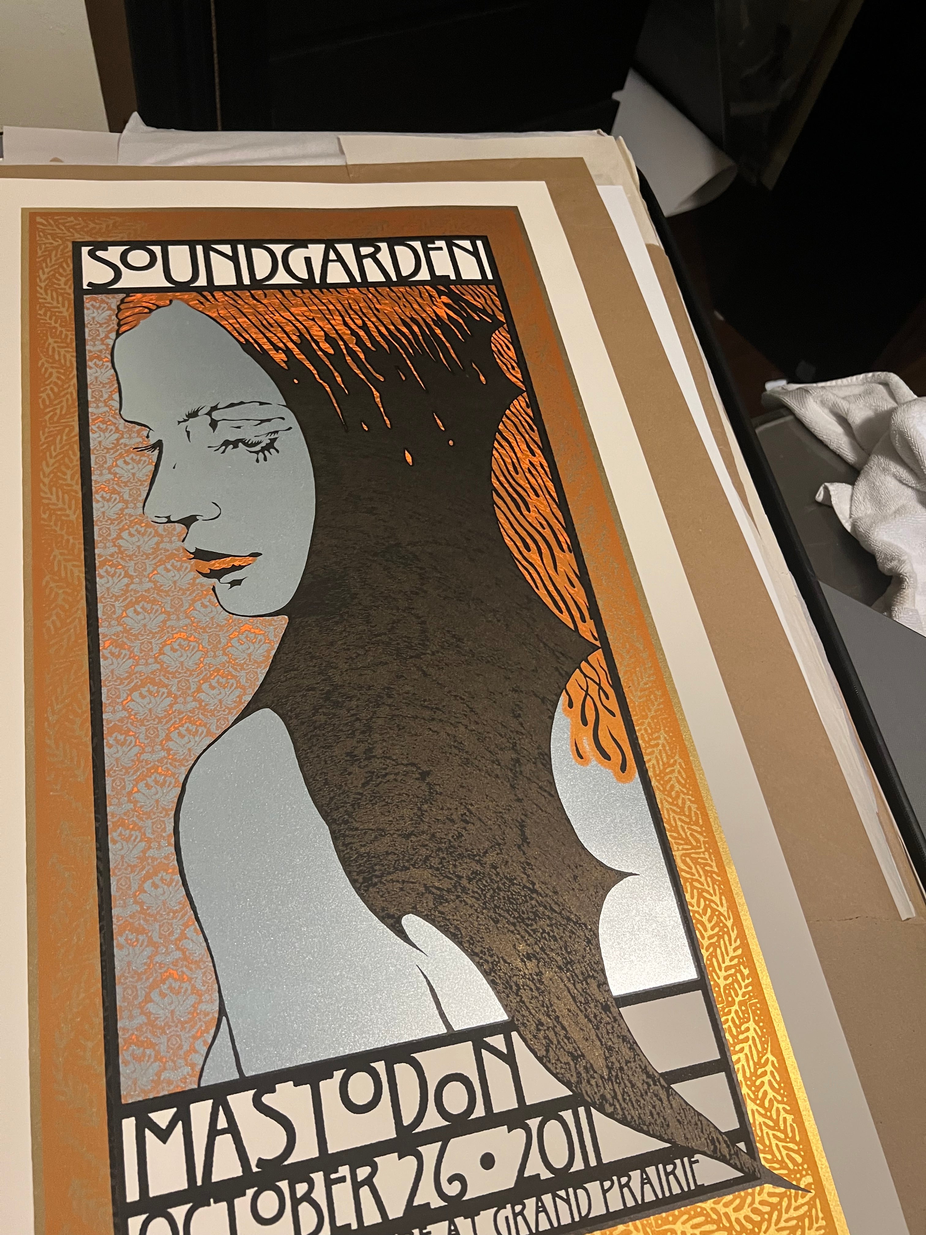 Soundgarden Poster Oct 26 2011 Mastodon Rare 18x33 SIGNED