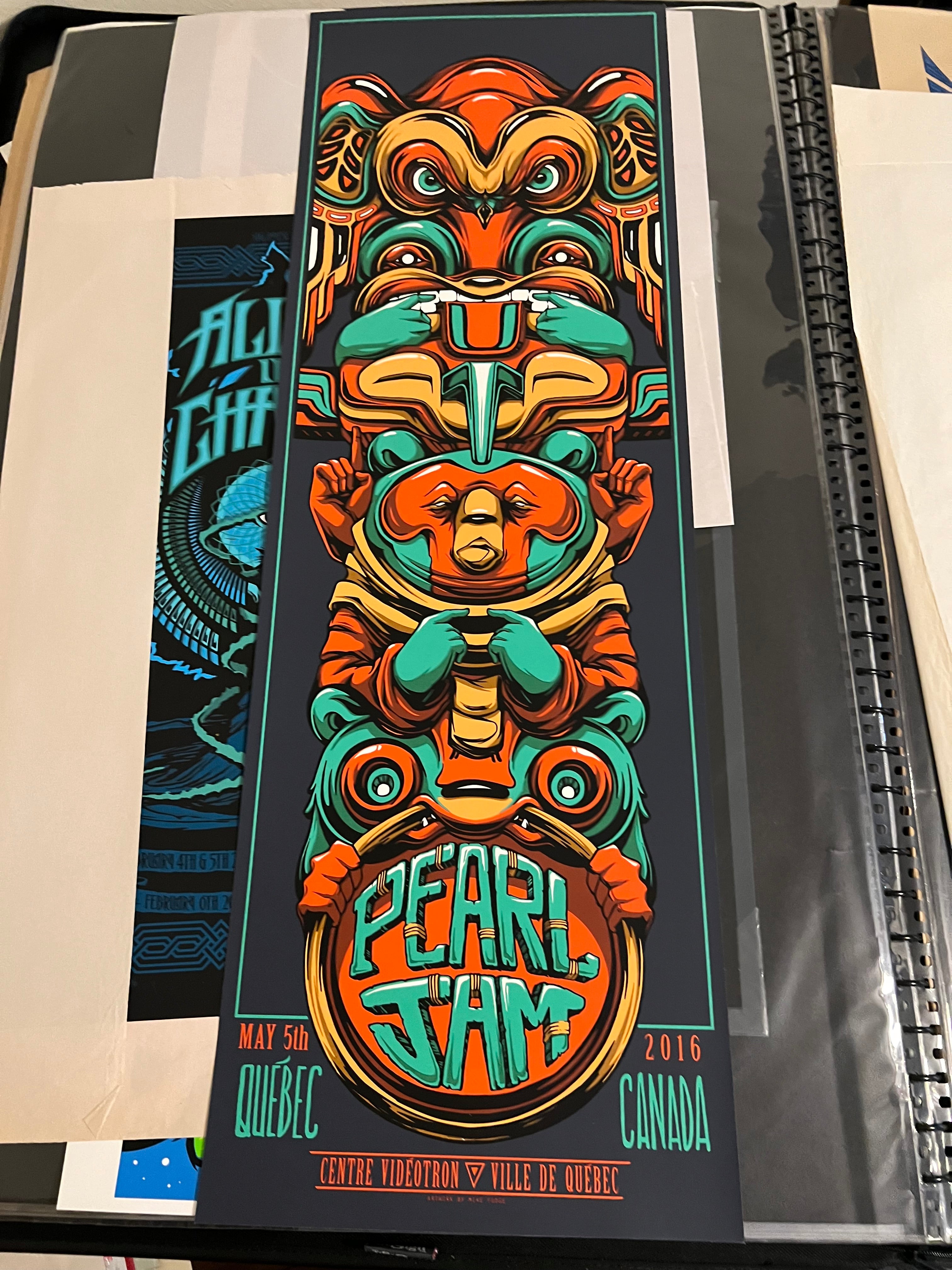 Pearl Jam May 5 2016 Quebec Videotron 12x36 Mike Fudge Poster!