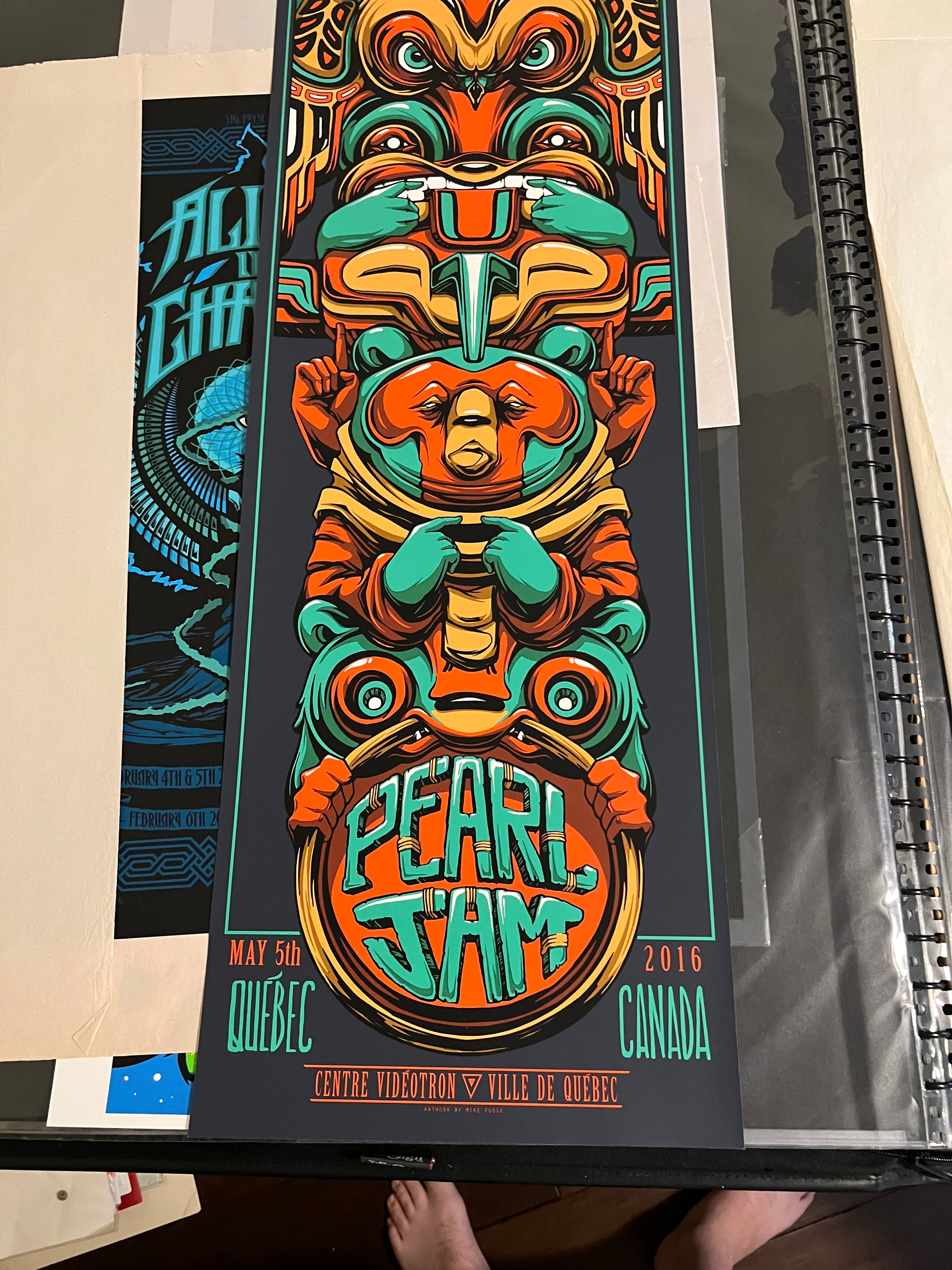 Pearl Jam May 5 2016 Quebec Videotron 12x36 Mike Fudge Poster!