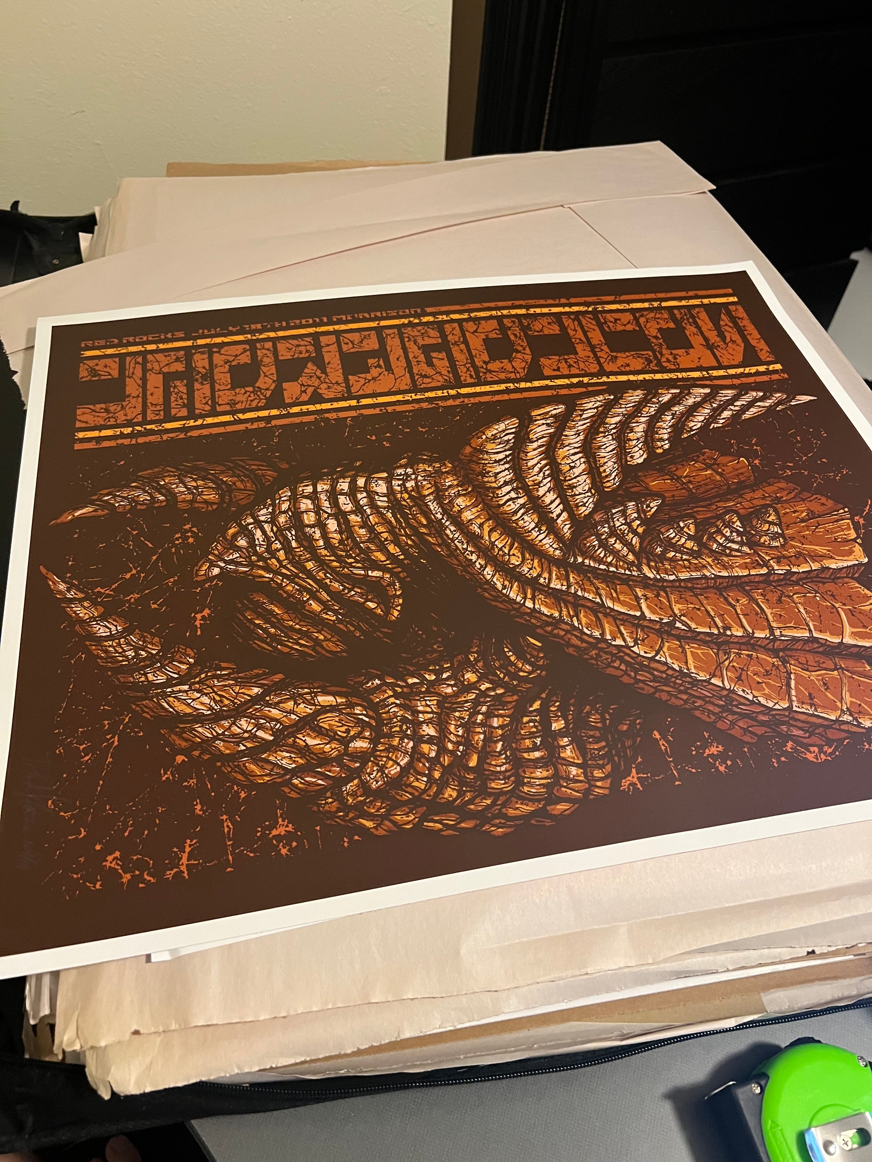 Soundgarden Red Rocks  July 2011 Brad Klausen poster SIGNED SN!  23x19.5!