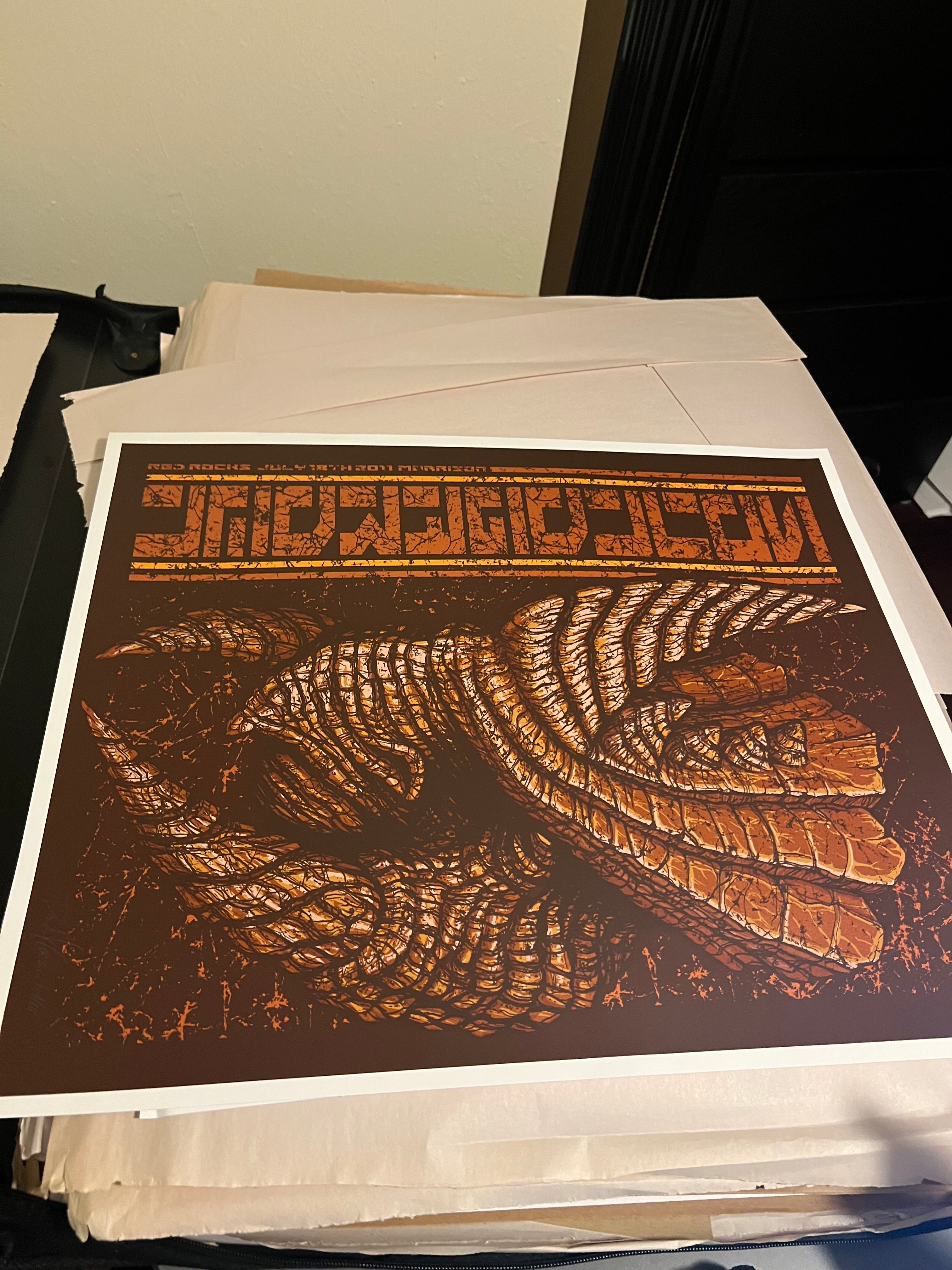 Soundgarden Red Rocks  July 2011 Brad Klausen poster SIGNED SN!  23x19.5!