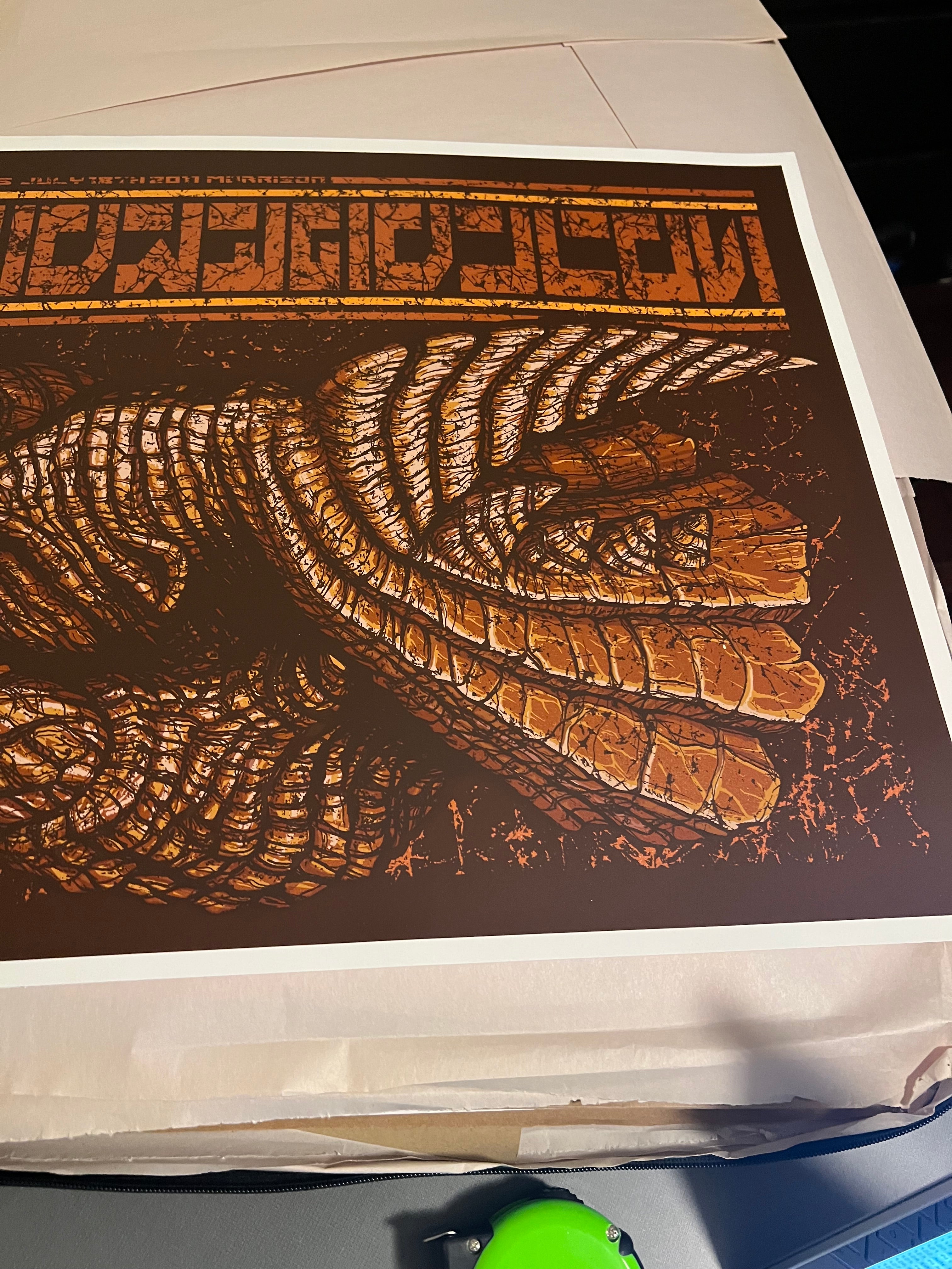 Soundgarden Red Rocks  July 2011 Brad Klausen poster SIGNED SN!  23x19.5!