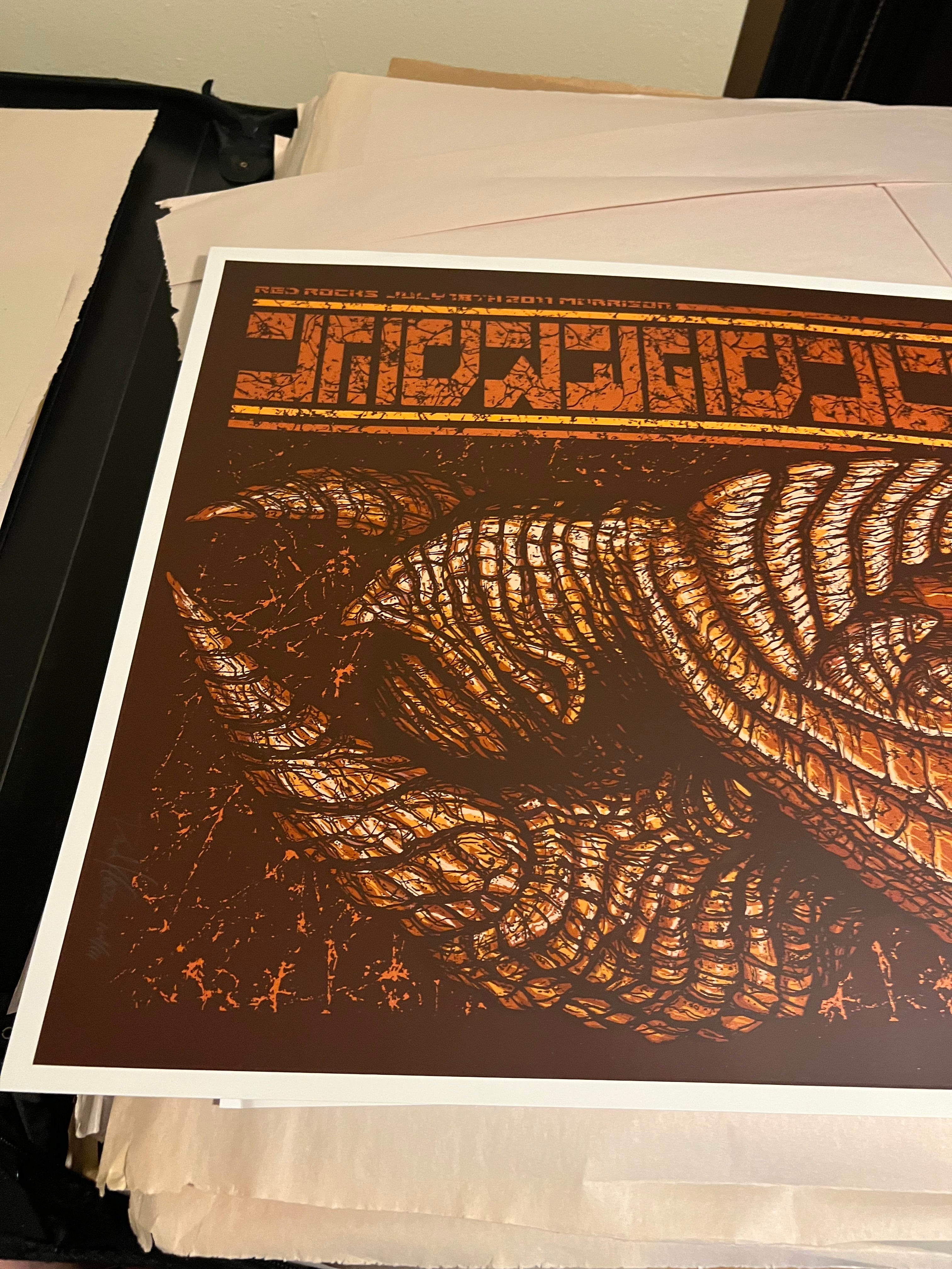 Soundgarden Red Rocks  July 2011 Brad Klausen poster SIGNED SN!  23x19.5!