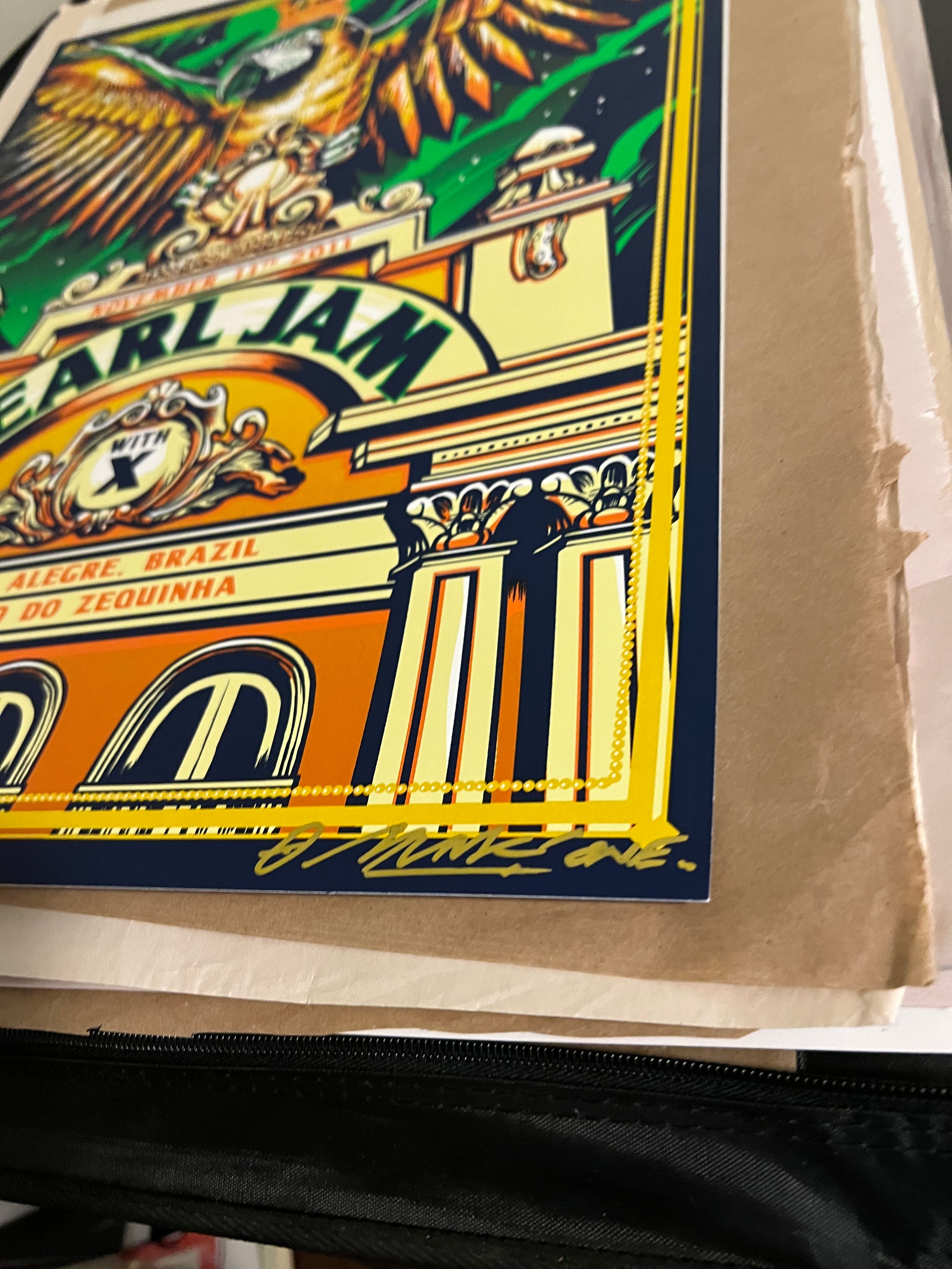Pearl Jam November 11 2011 Brazil MunkOne SIGNED SN!! VARIANT!!!!