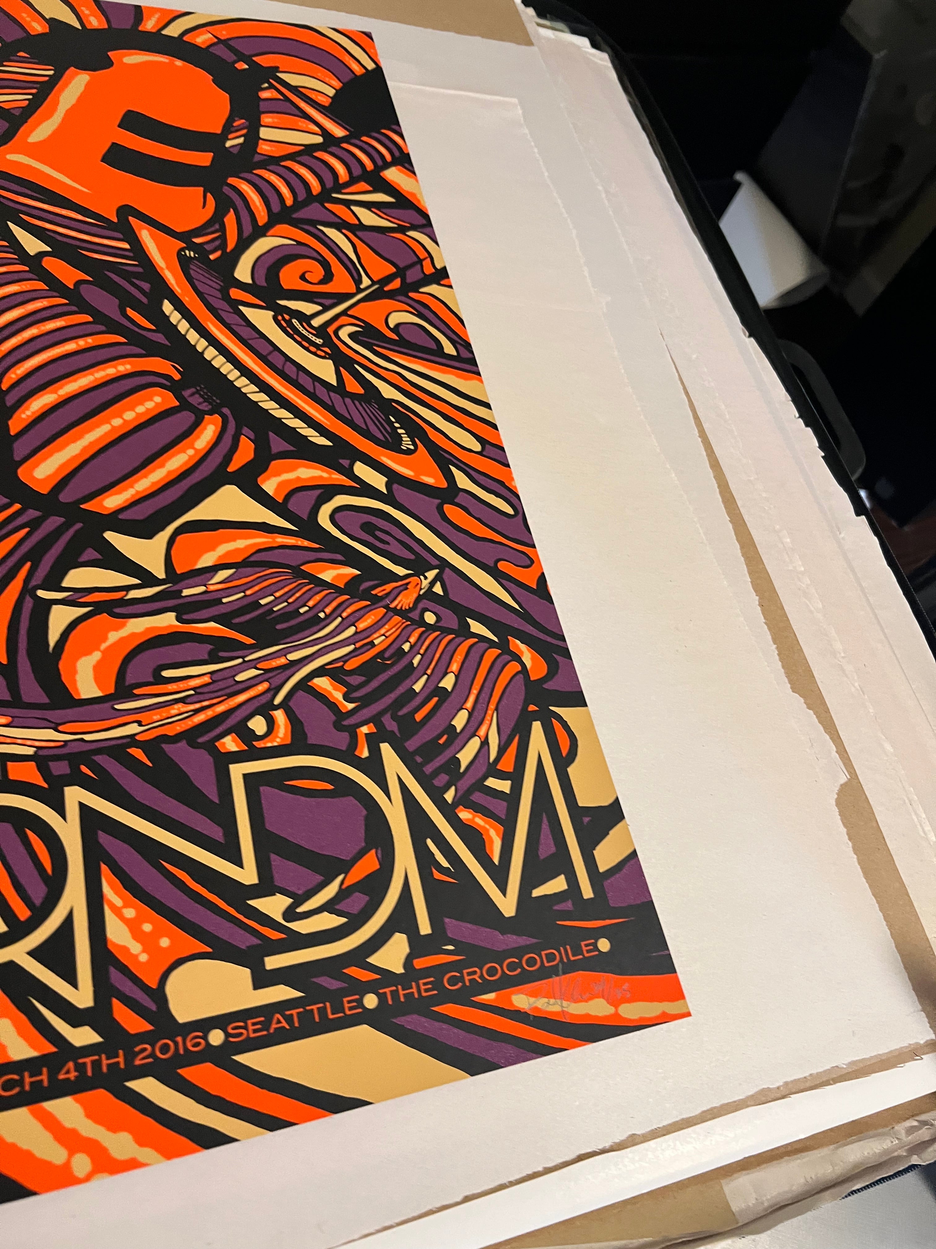 RNDM (Pearl Jam) March 4th Seattle the crocodile 2016 Signed SN Klausen!