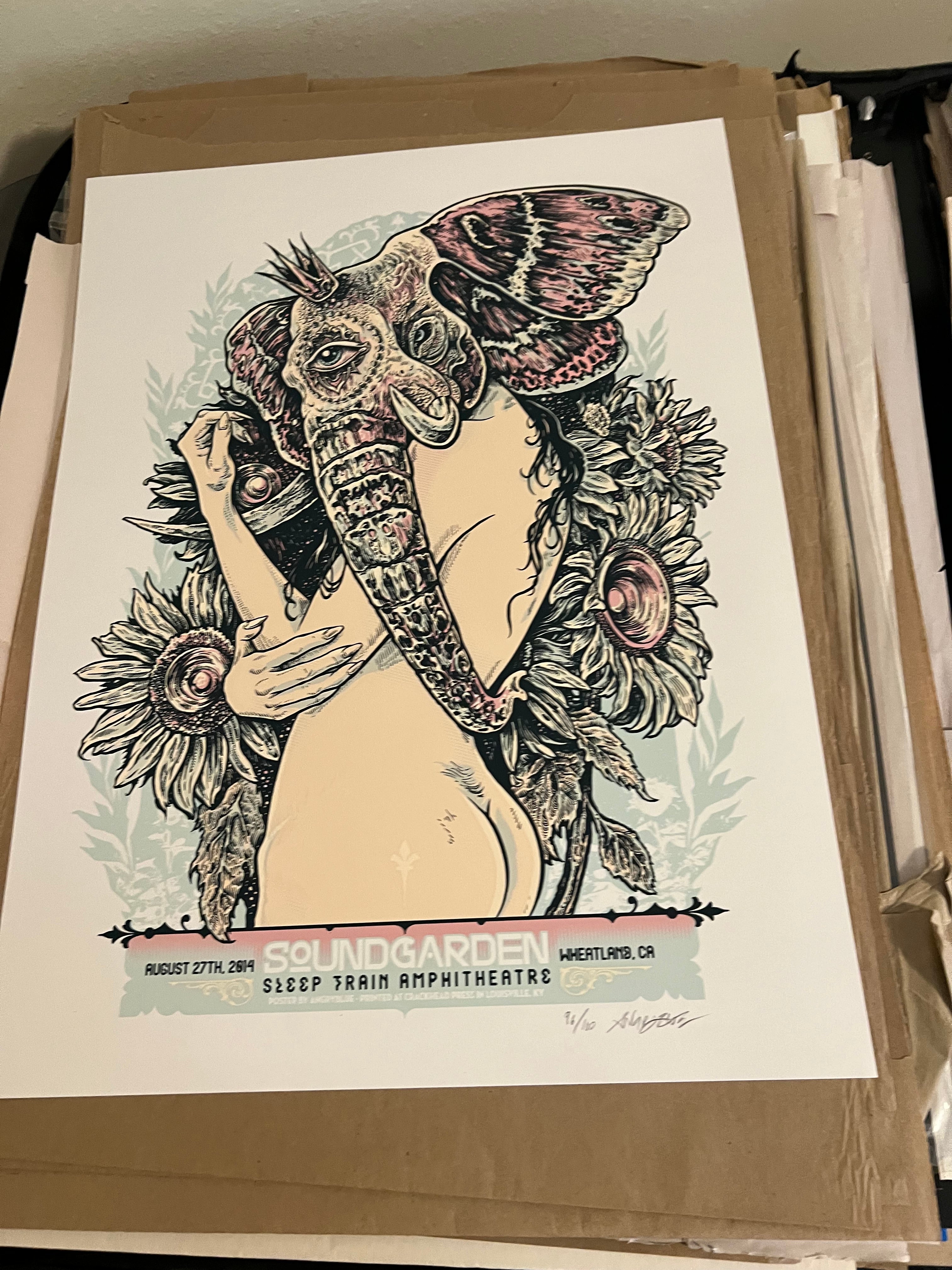 Soundgarden Sleep train wheatland ca august  angryblue  2014 SIGNED!
