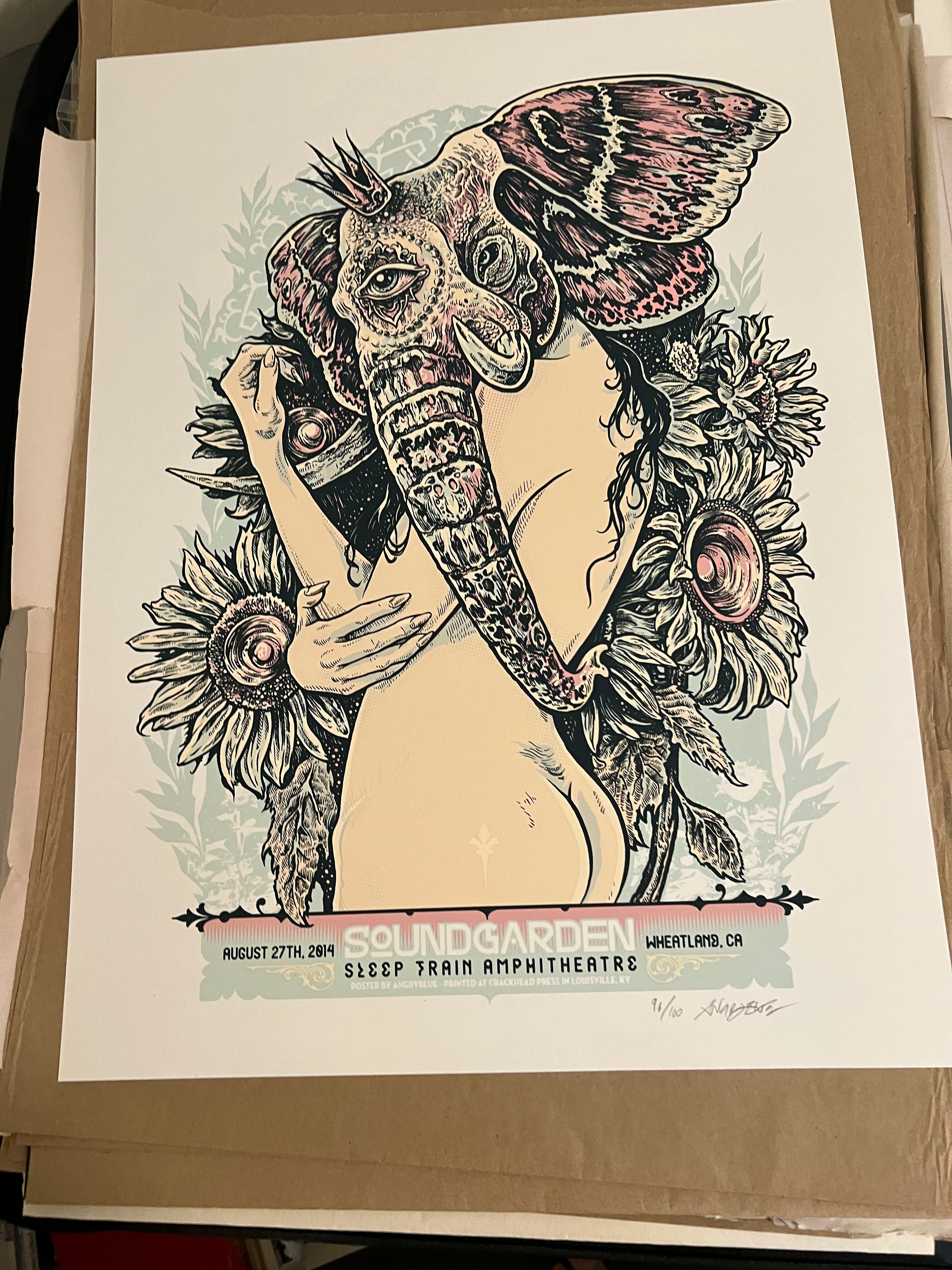 Soundgarden Sleep train wheatland ca august  angryblue  2014 SIGNED!