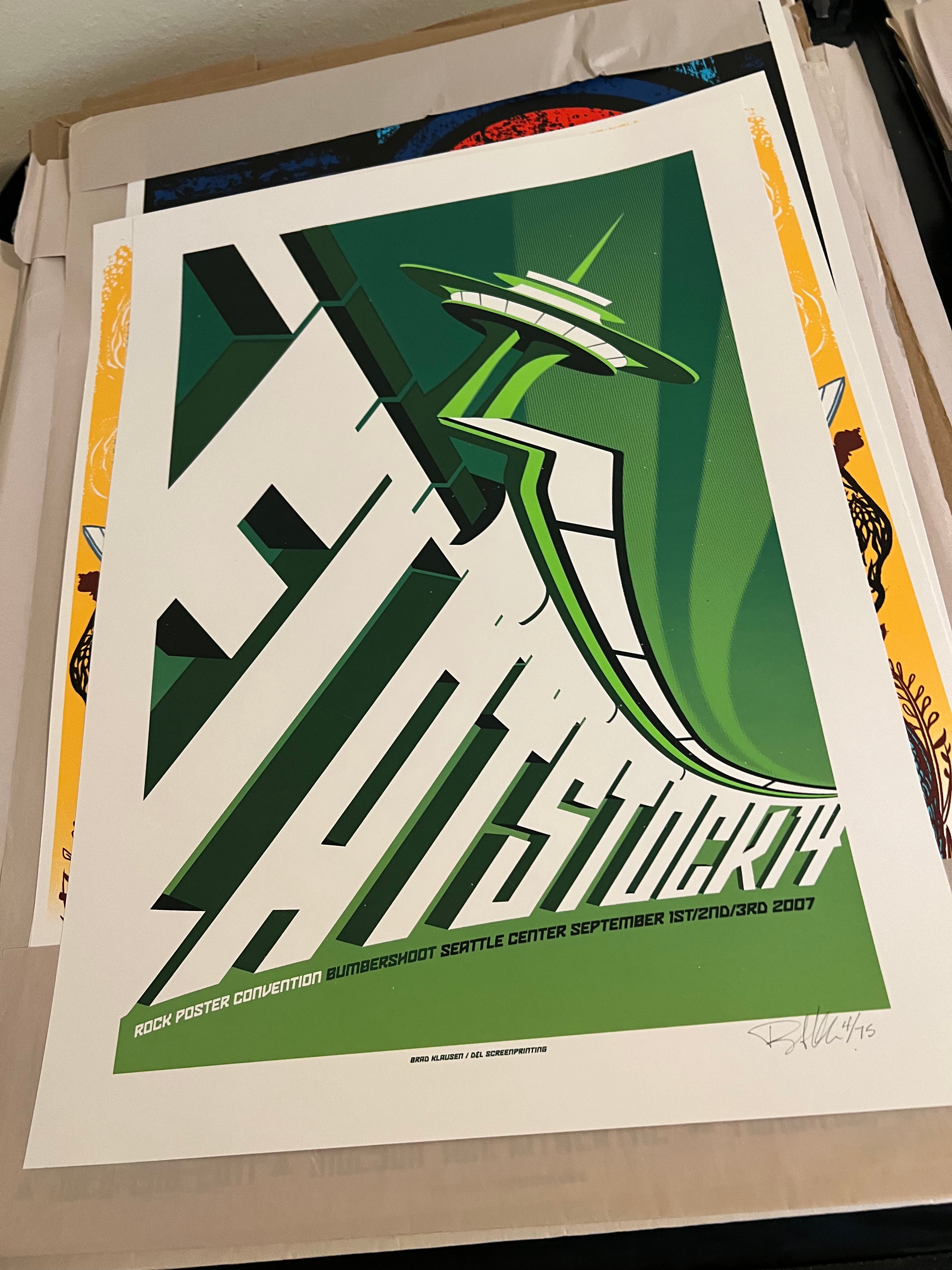 Rock Poster Convention Seattle Bumpershoot Poster 16x23 Klausen SIGNED SN!