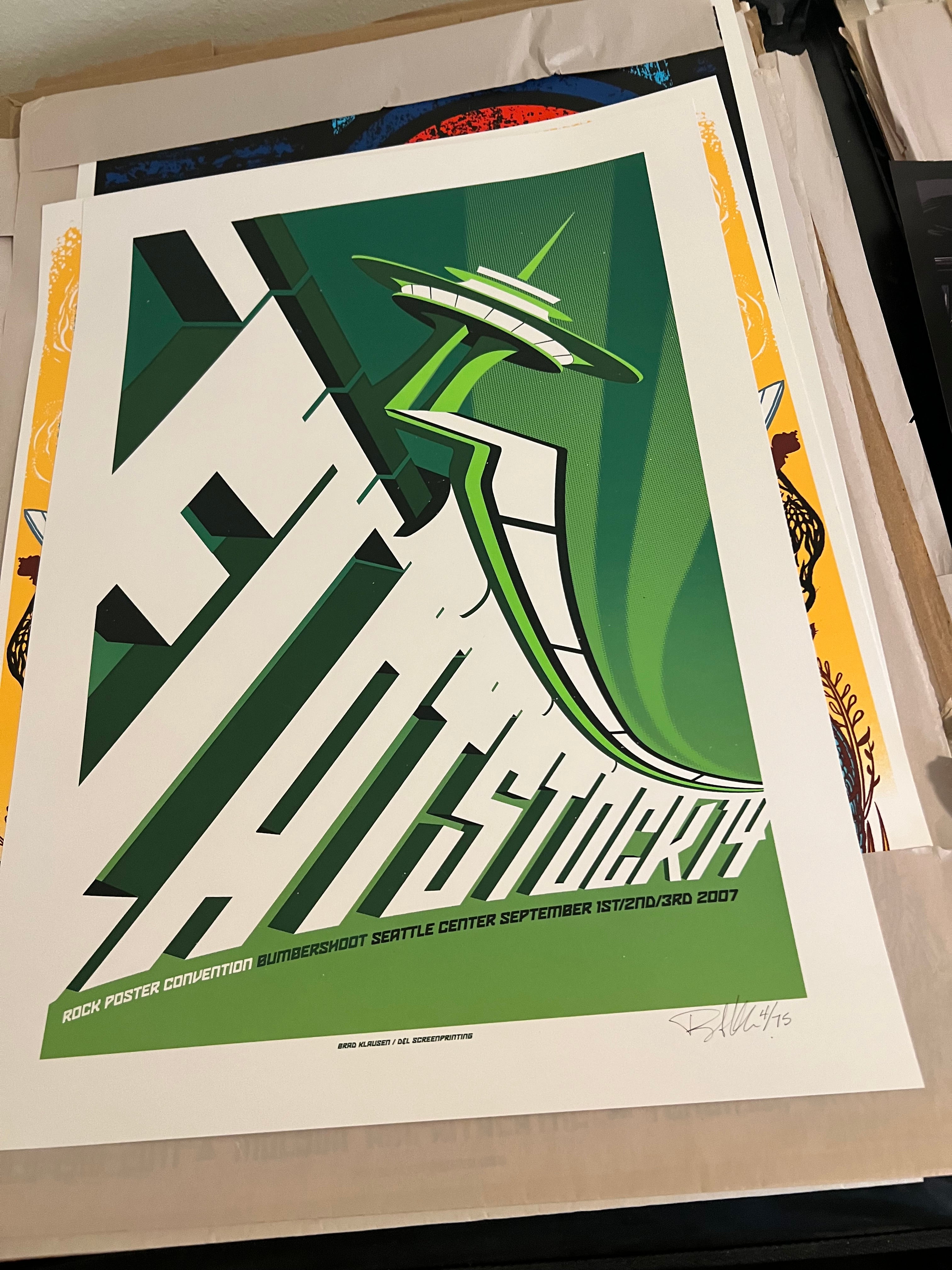 Rock Poster Convention Seattle Bumpershoot Poster 16x23 Klausen SIGNED SN!