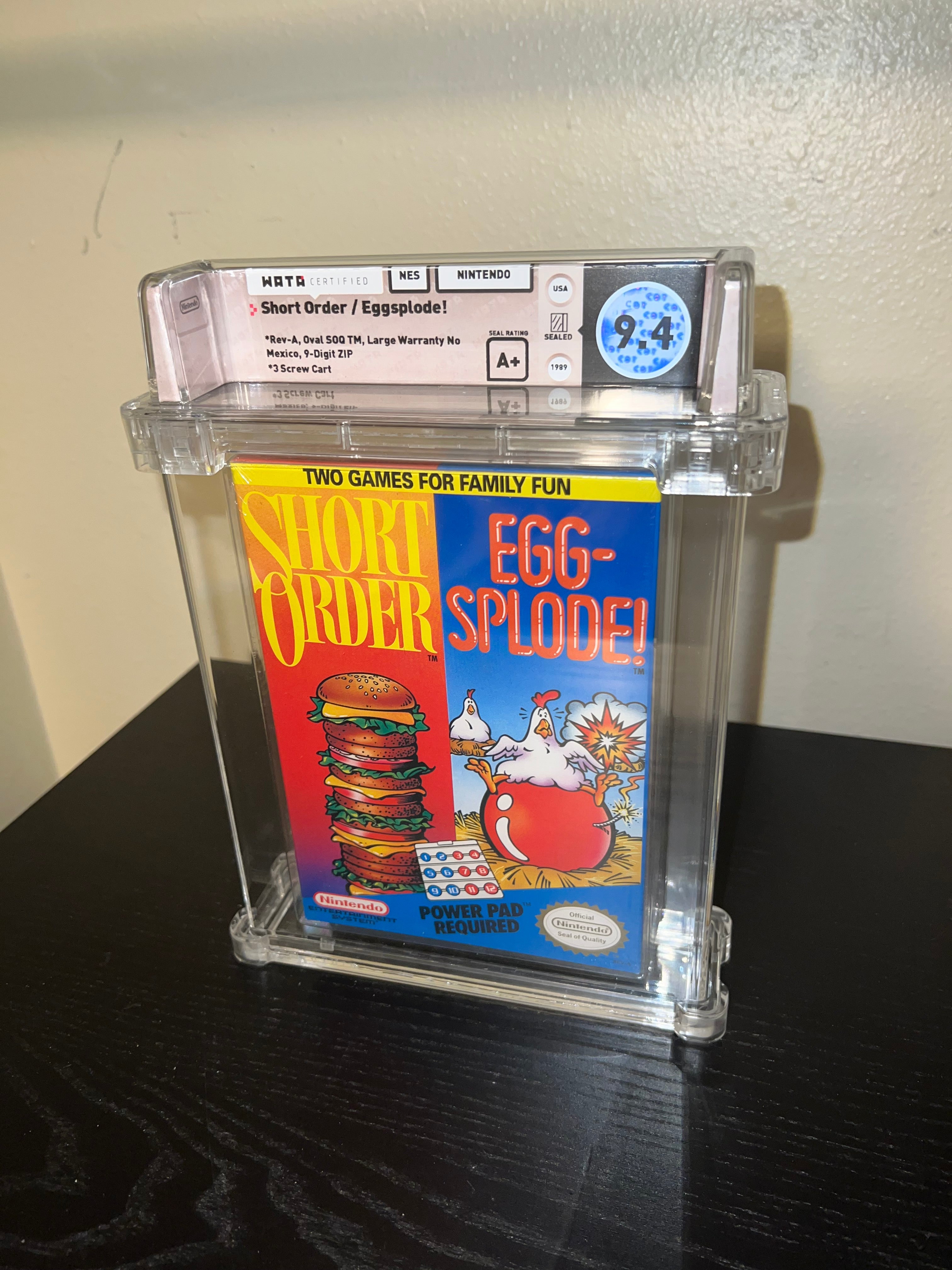 Short Order EggSplode! NES GRADED NEW SEALED WATA 9.4 A+!
