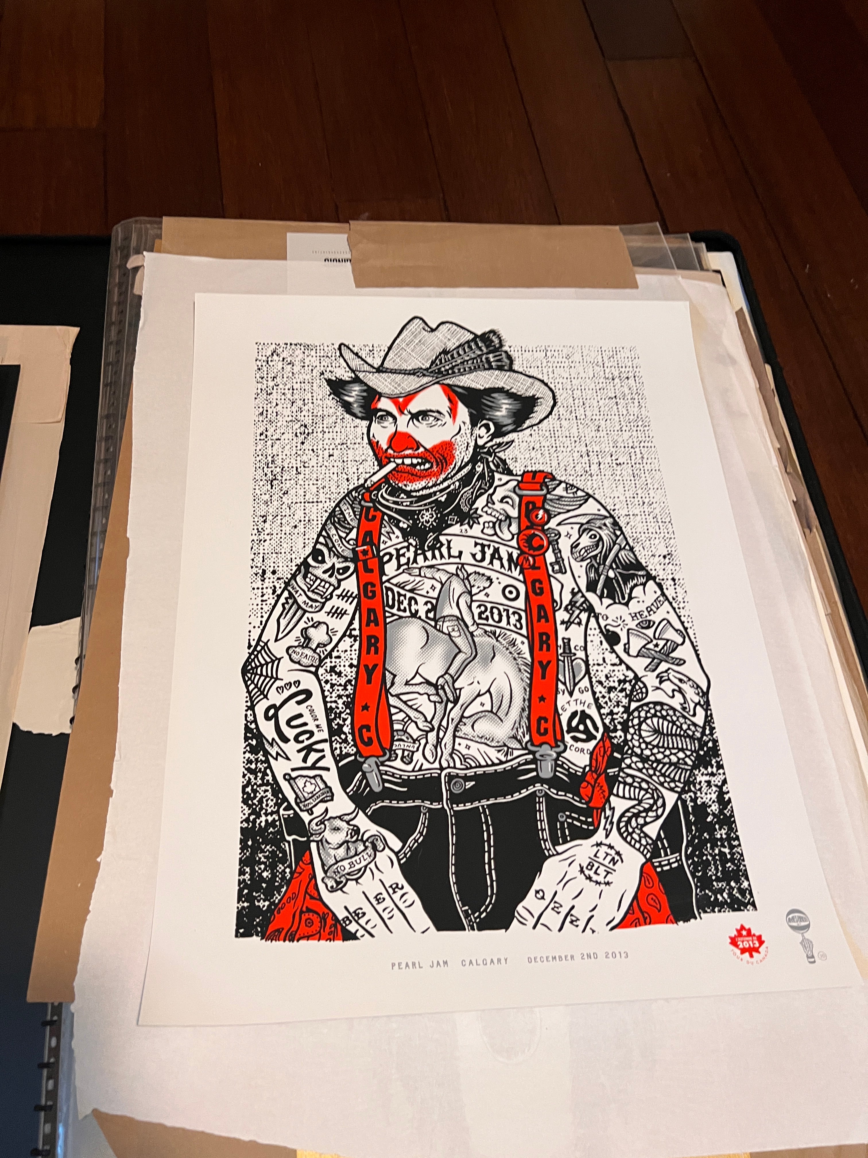 Pearl Jam December 2013 Calgary 20x26 Ames Bros