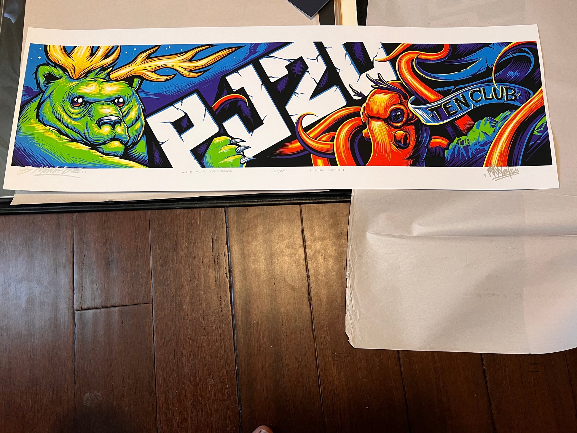Pearl Jam Poster PJ20 Billboard 2011 Alpine Valley Munk One SIGNED and NUMBERED!