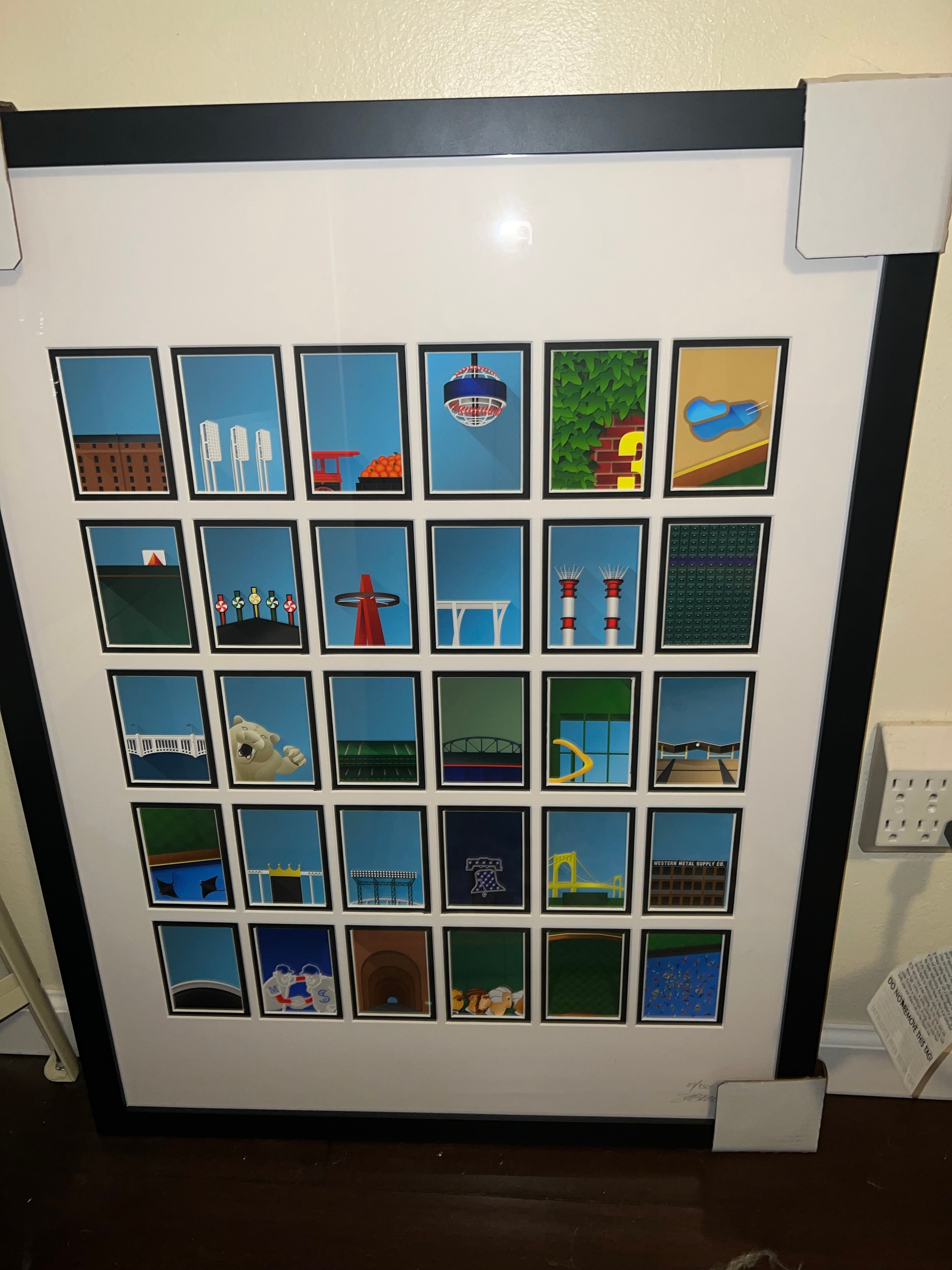 S Preston MLB Minimalist Stadiums SIGNED Numbered Framed Art!  RARE