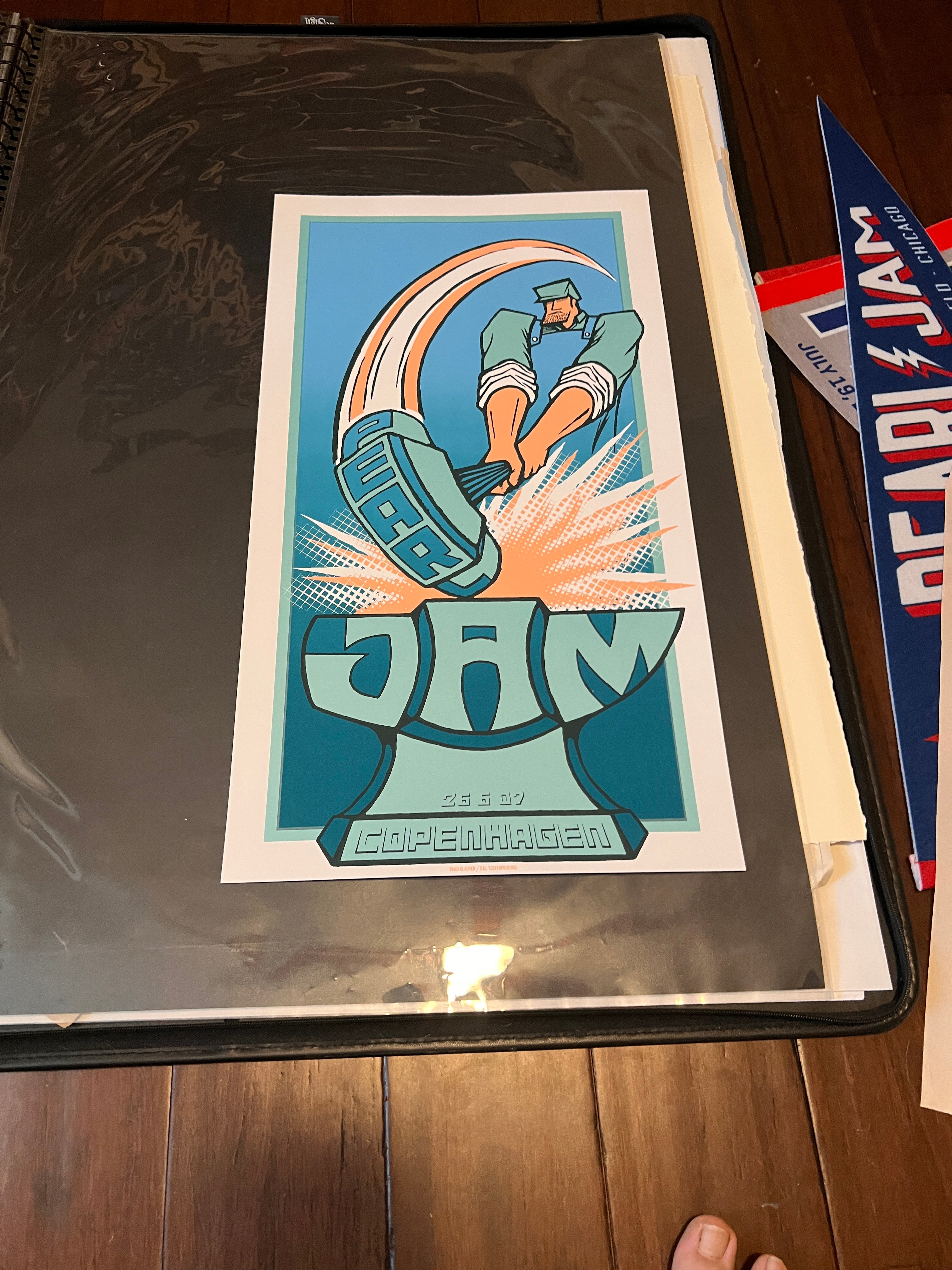 Pearl Jam Brad Klausen June 2007 Copenhagen poster 13.5x24.5