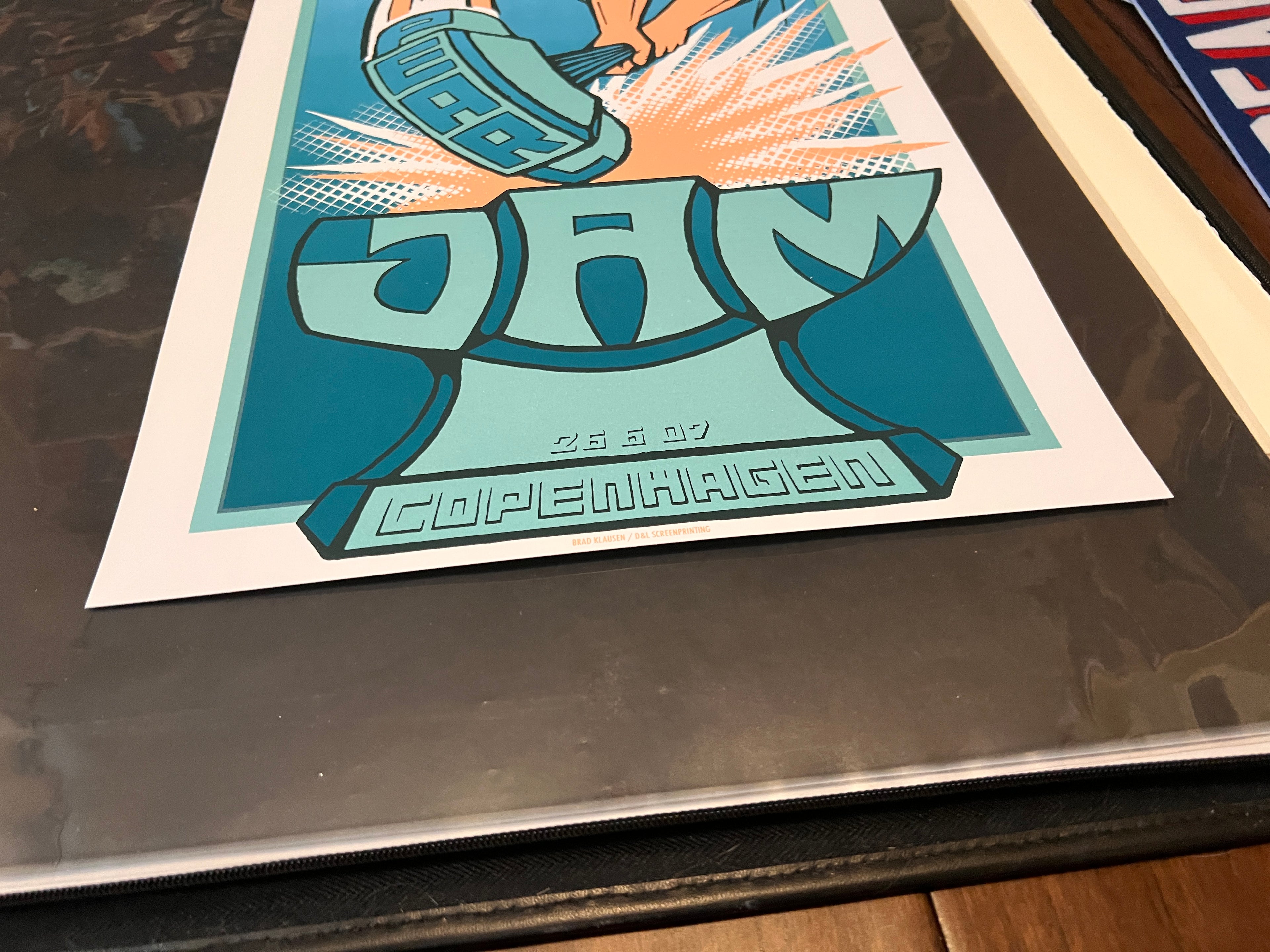Pearl Jam Brad Klausen June 2007 Copenhagen poster 13.5x24.5