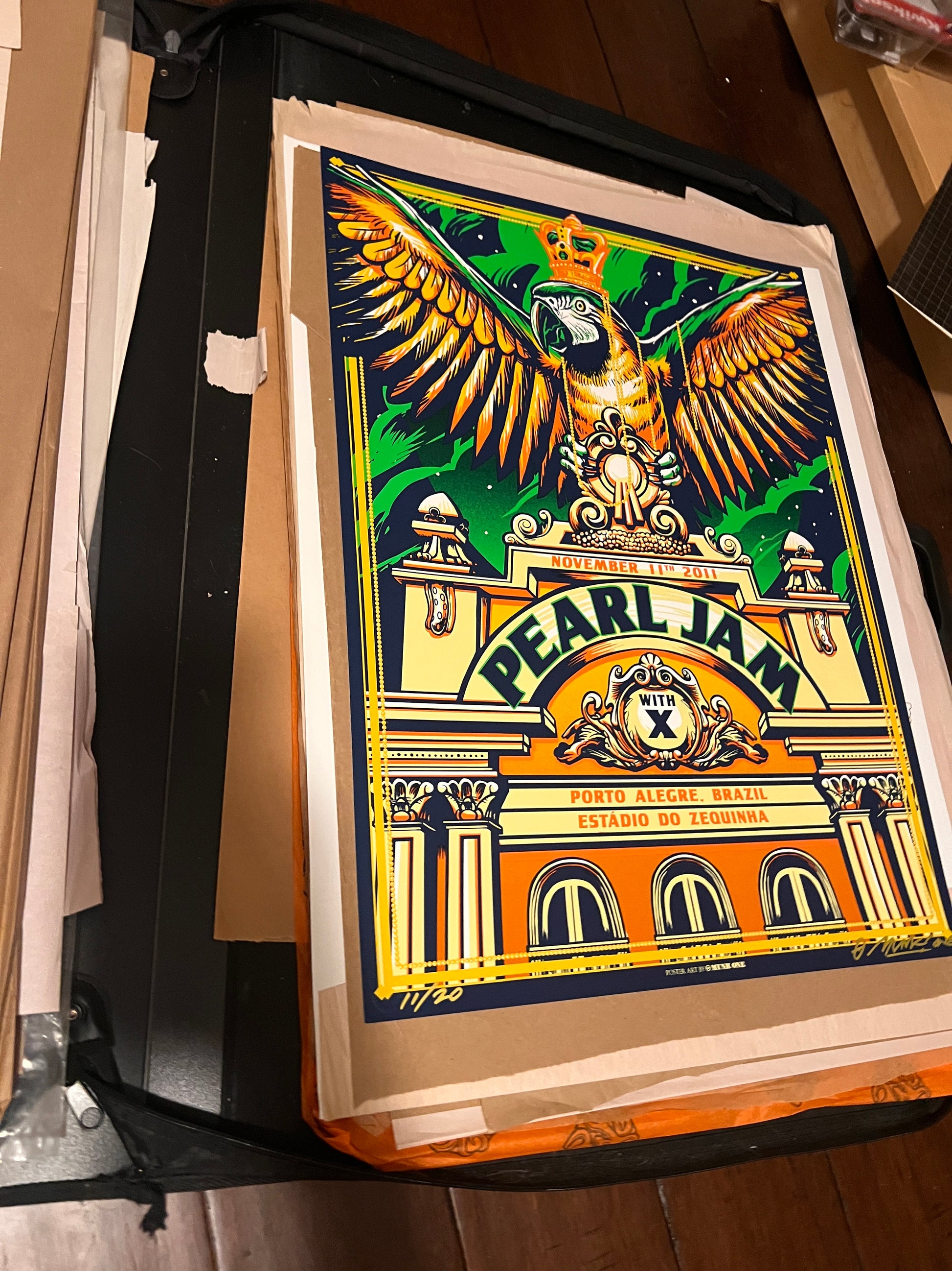 Pearl Jam November 11 2011 Brazil MunkOne SIGNED SN!! VARIANT!!!!