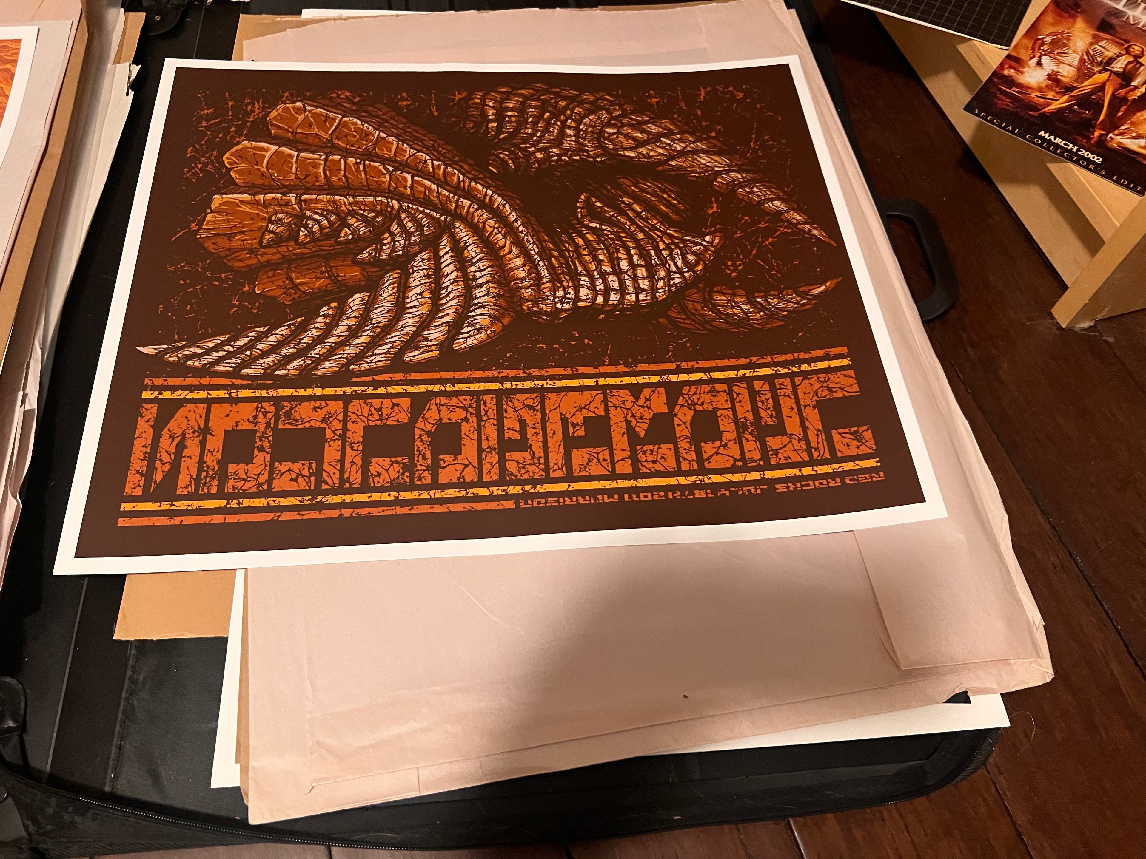 Soundgarden Red Rocks  July 2011 Brad Klausen poster SIGNED SN!  23x19.5!