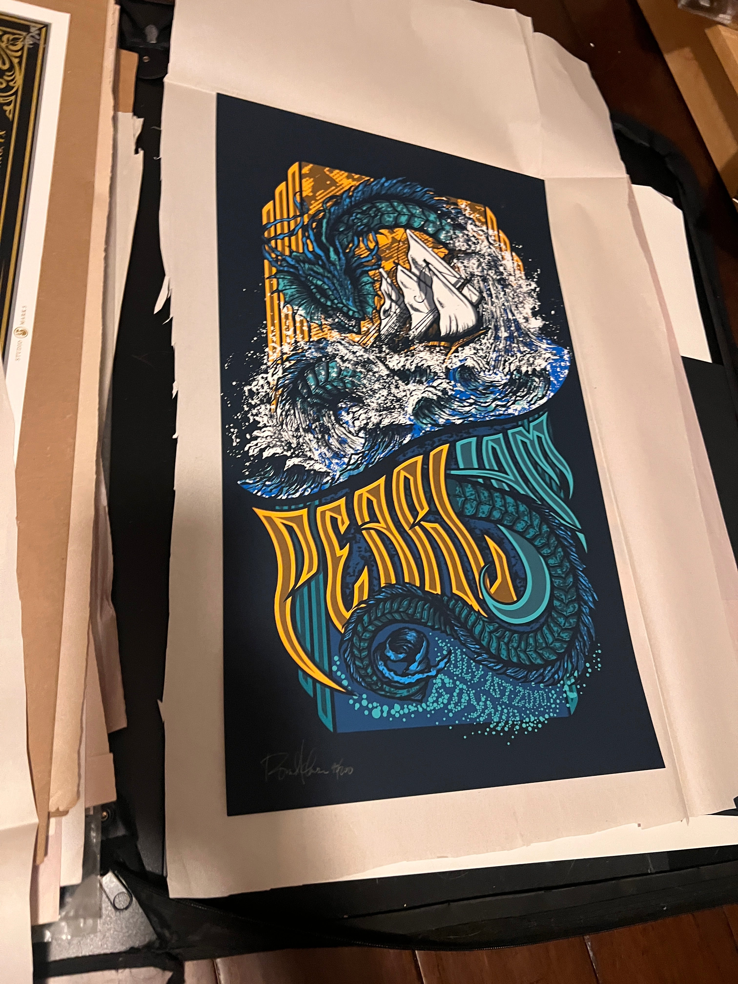 Pearl Jam July 1st 2010 Goynia Klausen Poster SIGNED SN #92/200 14x24!