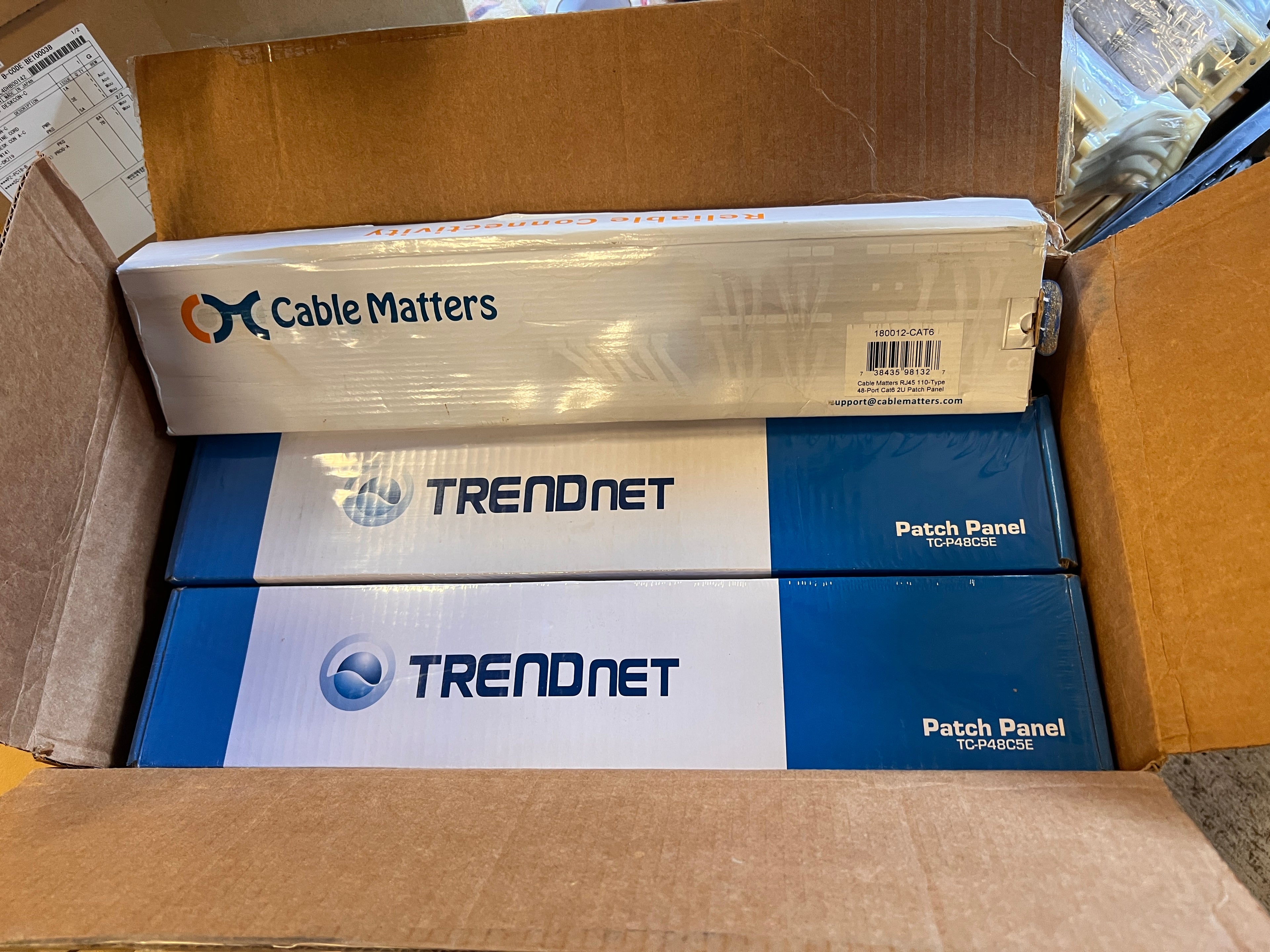 Patch Panel 48 Port Cat 5 Cat 6 Bundle of Three