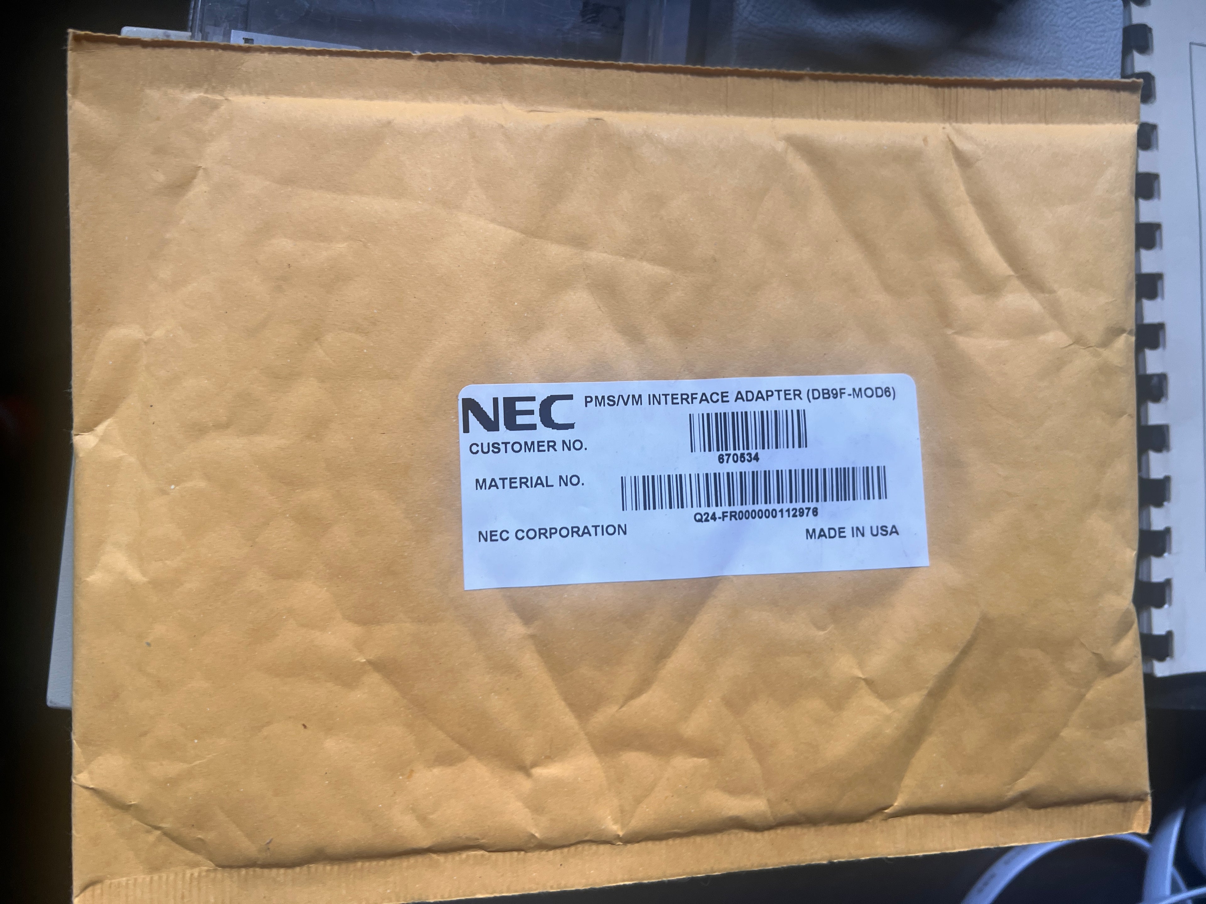 NEC PMS/VM Interface Adapter DB9f-Mod6 OEM Bundle!