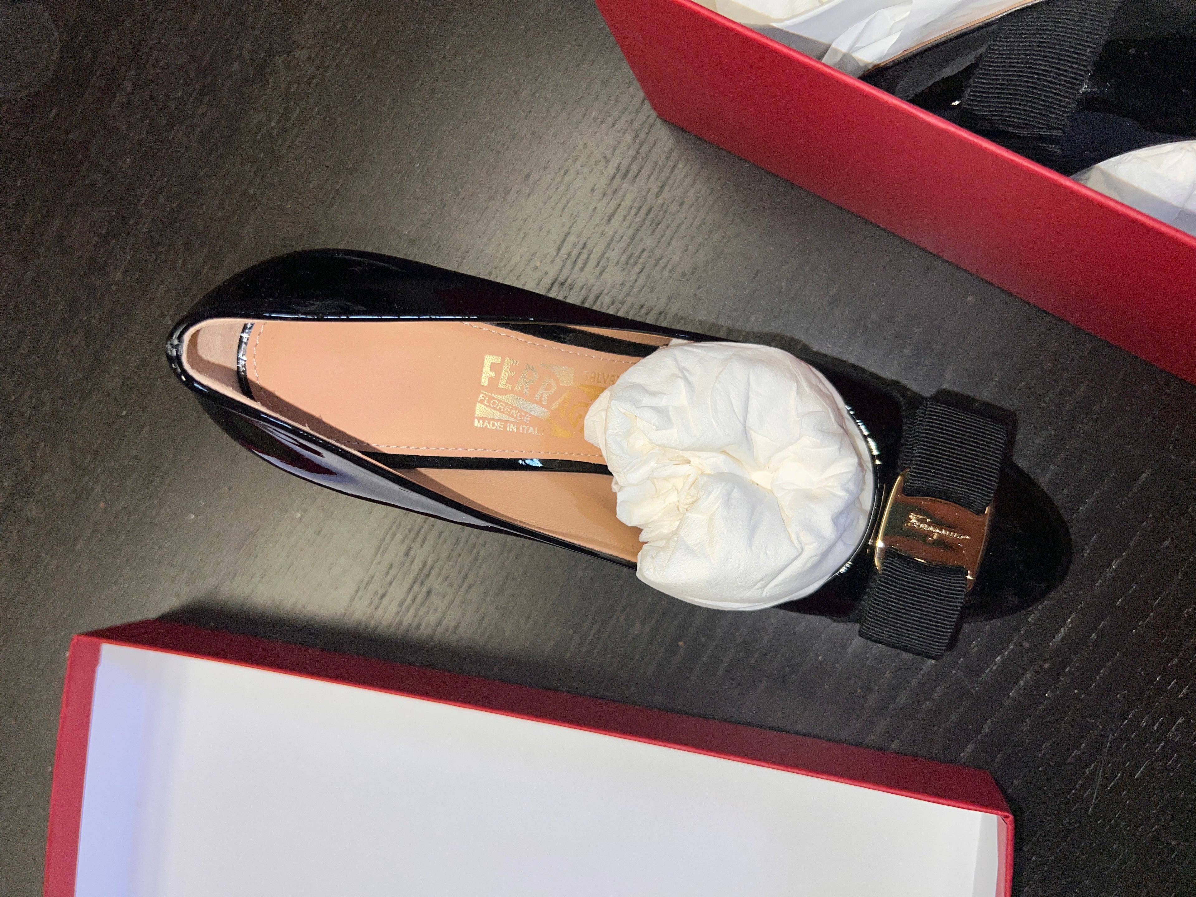 Size 6 1/2 B Salvatore Ferragamo Pimpa 9cm Black Heels