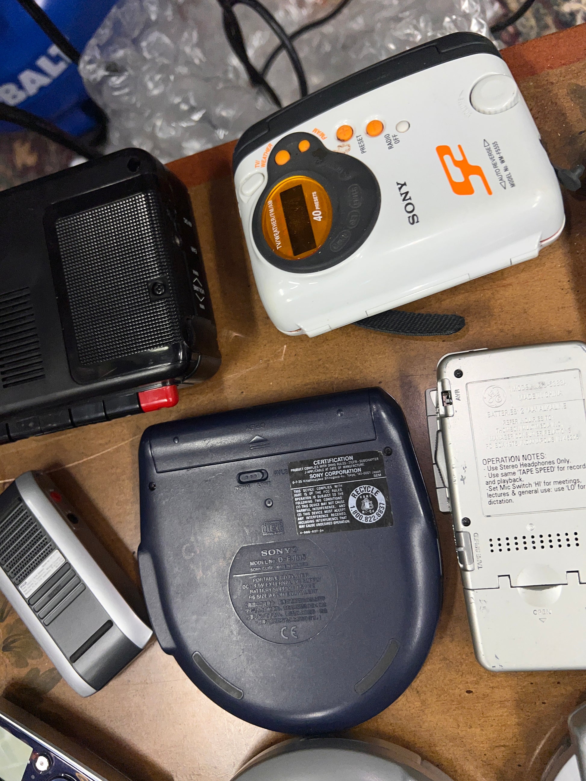 Bundle of Vintage Cassette Recorders CD Players and Electronics
