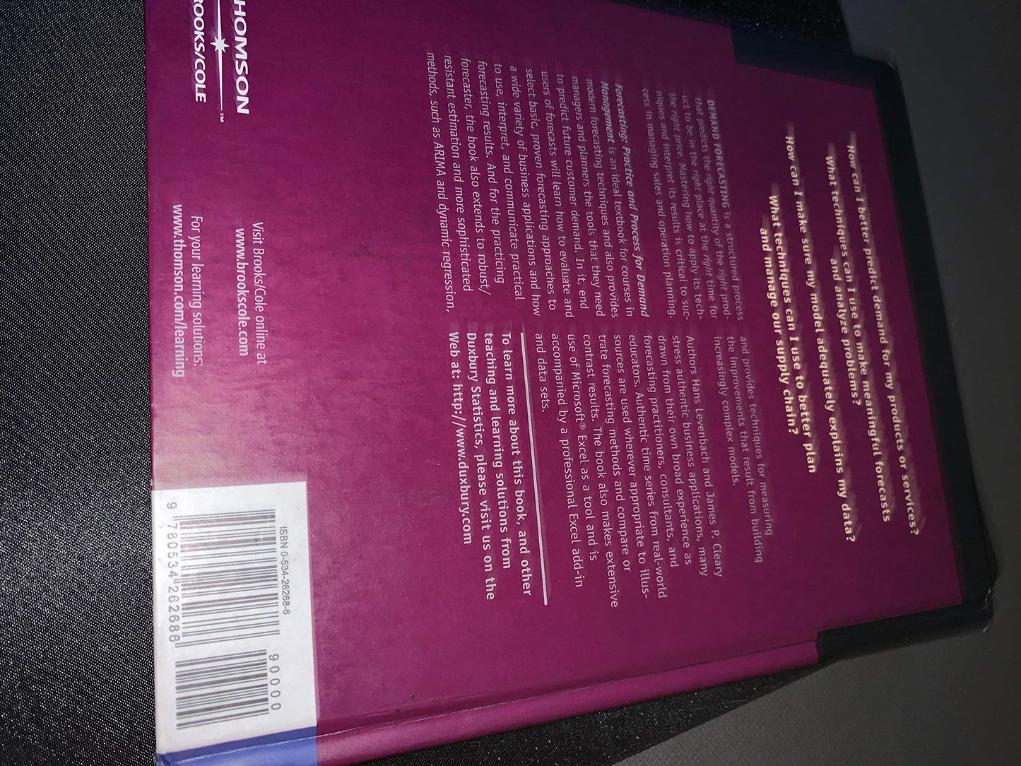 Forecasting: Practice and Process for Demand Management (with CD-ROM) Levenbach, Hans and Cleary, James P.