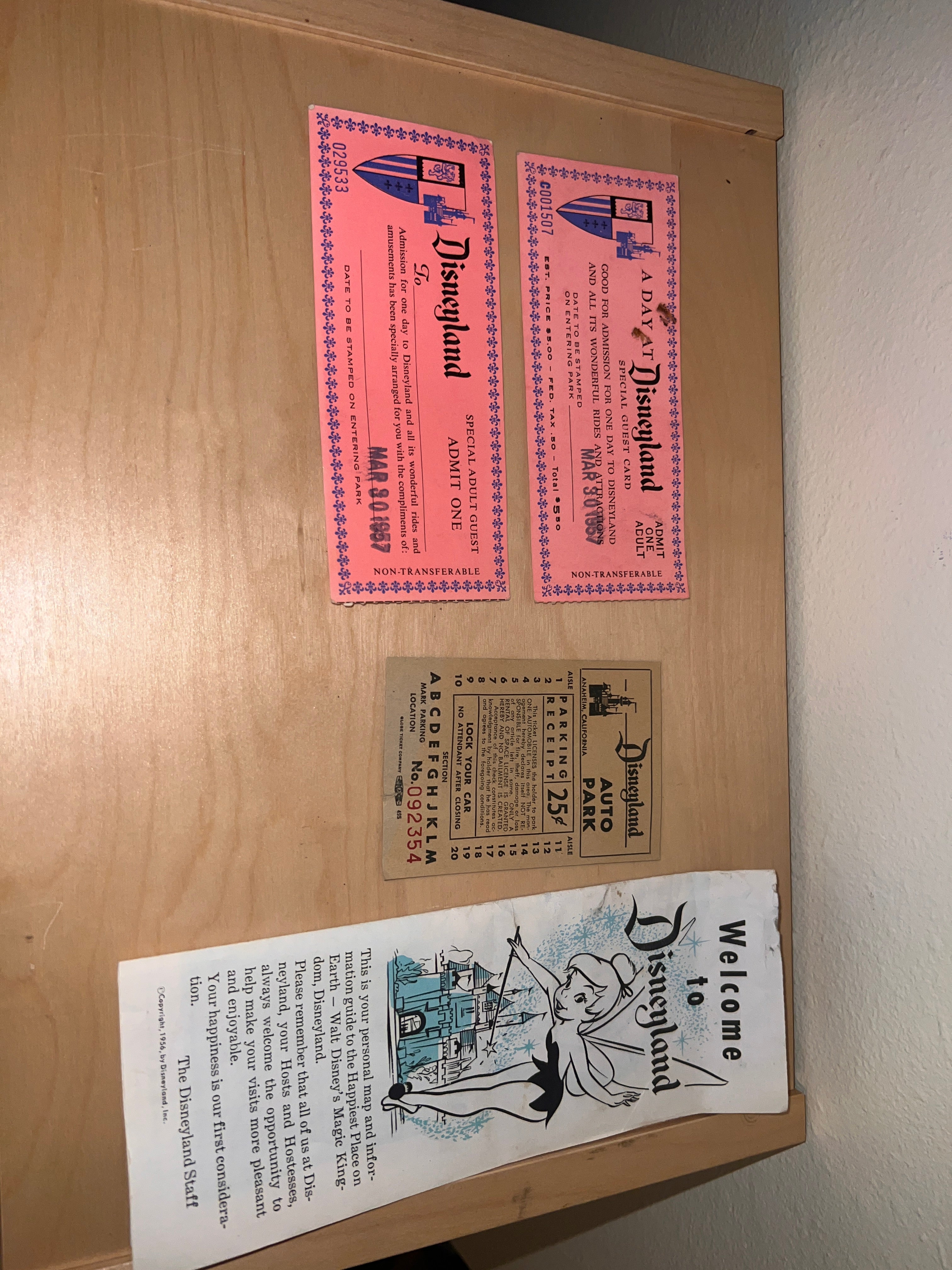 Disneyland 1950s Ticket and Brochure Bundle