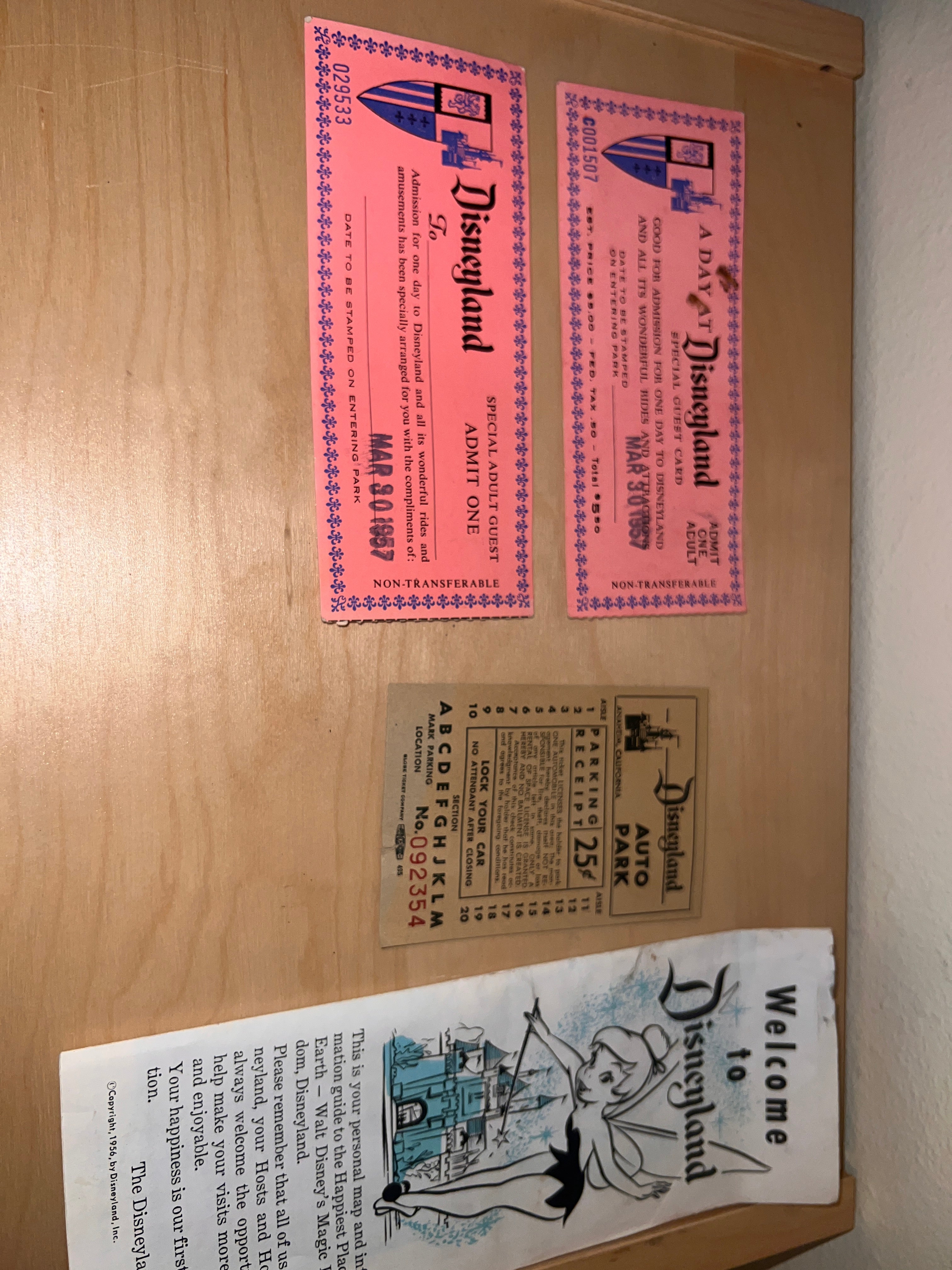 Disneyland 1950s Ticket and Brochure Bundle