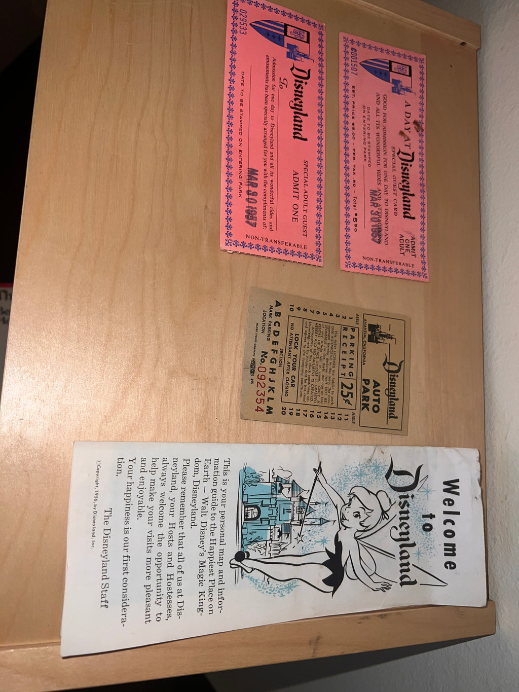 Disneyland 1950s Ticket and Brochure Bundle