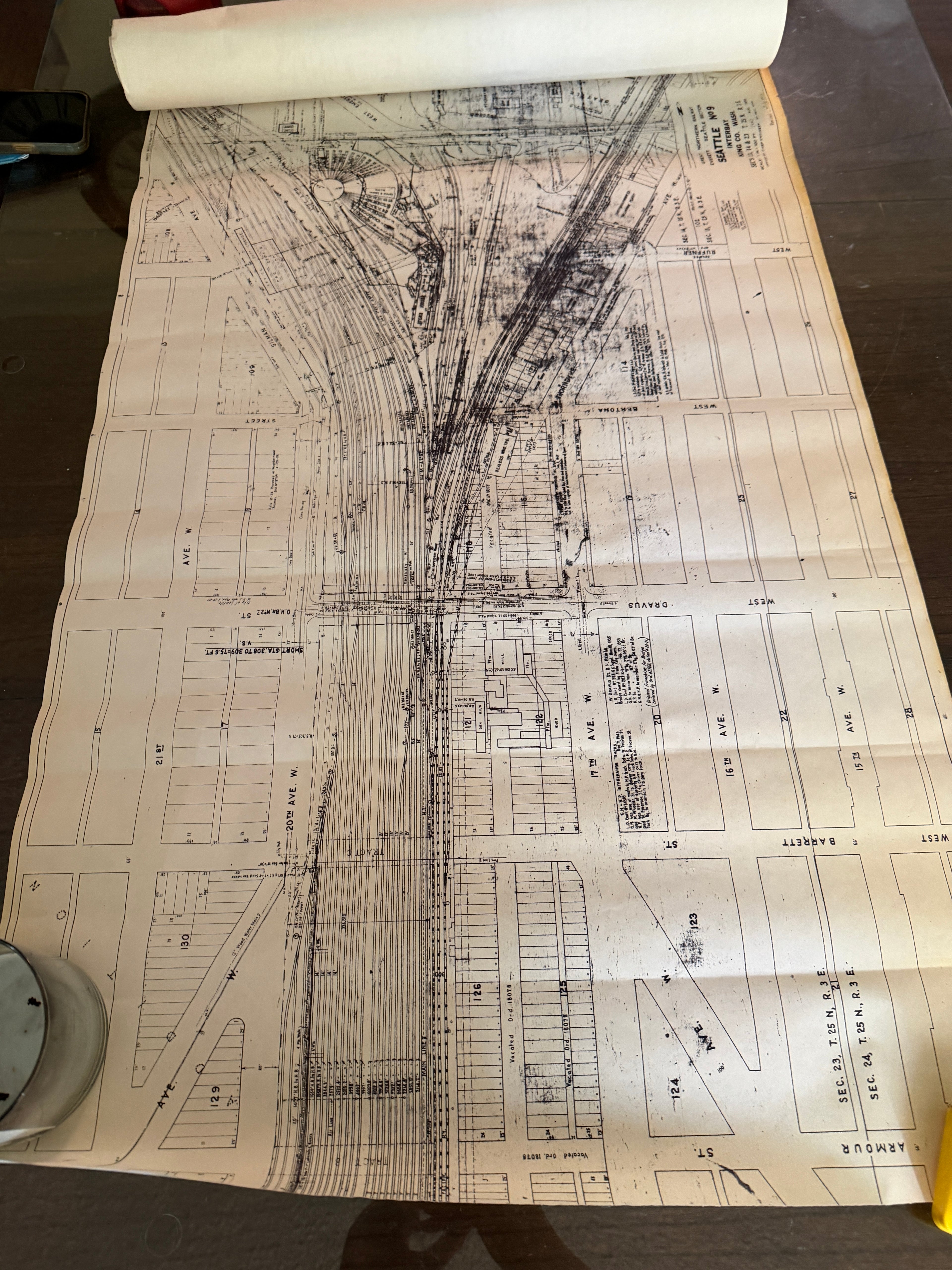 Seattle Railroad Blueprints Lot (1956–1973) Great Northern Railway Interbay Balmer Yard vintage
