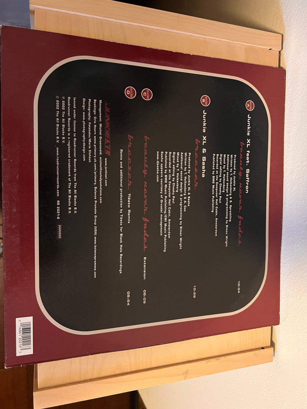 Junkie XL – Beauty Never Fades / Breezer Vinyl Rare album