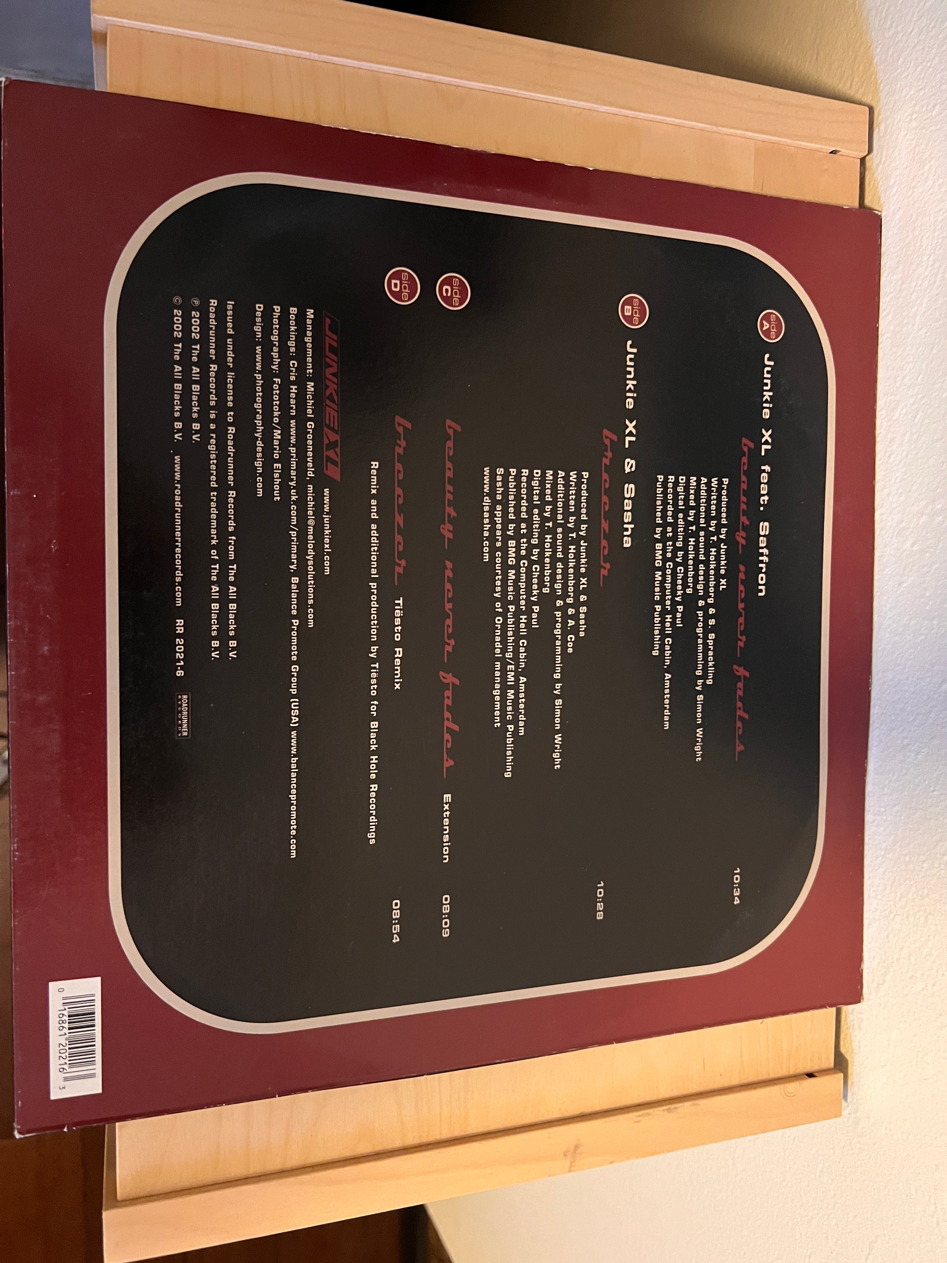 Junkie XL – Beauty Never Fades / Breezer Vinyl Rare album