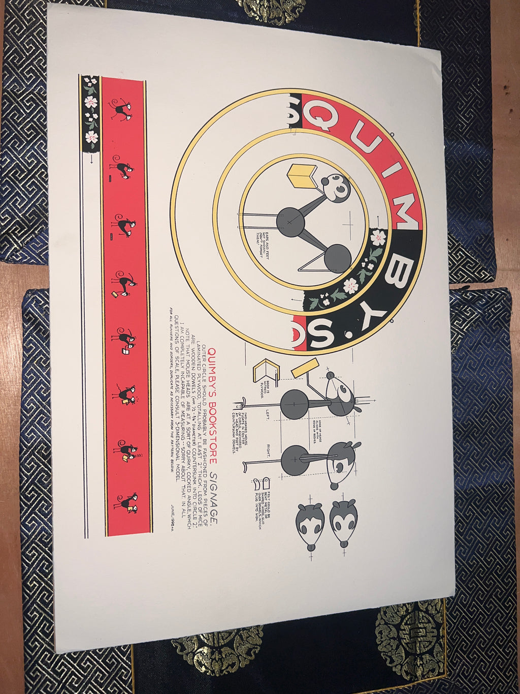 Quimby's Bookstore Chris Ware Signage Print RARE LIMITED 19x13!