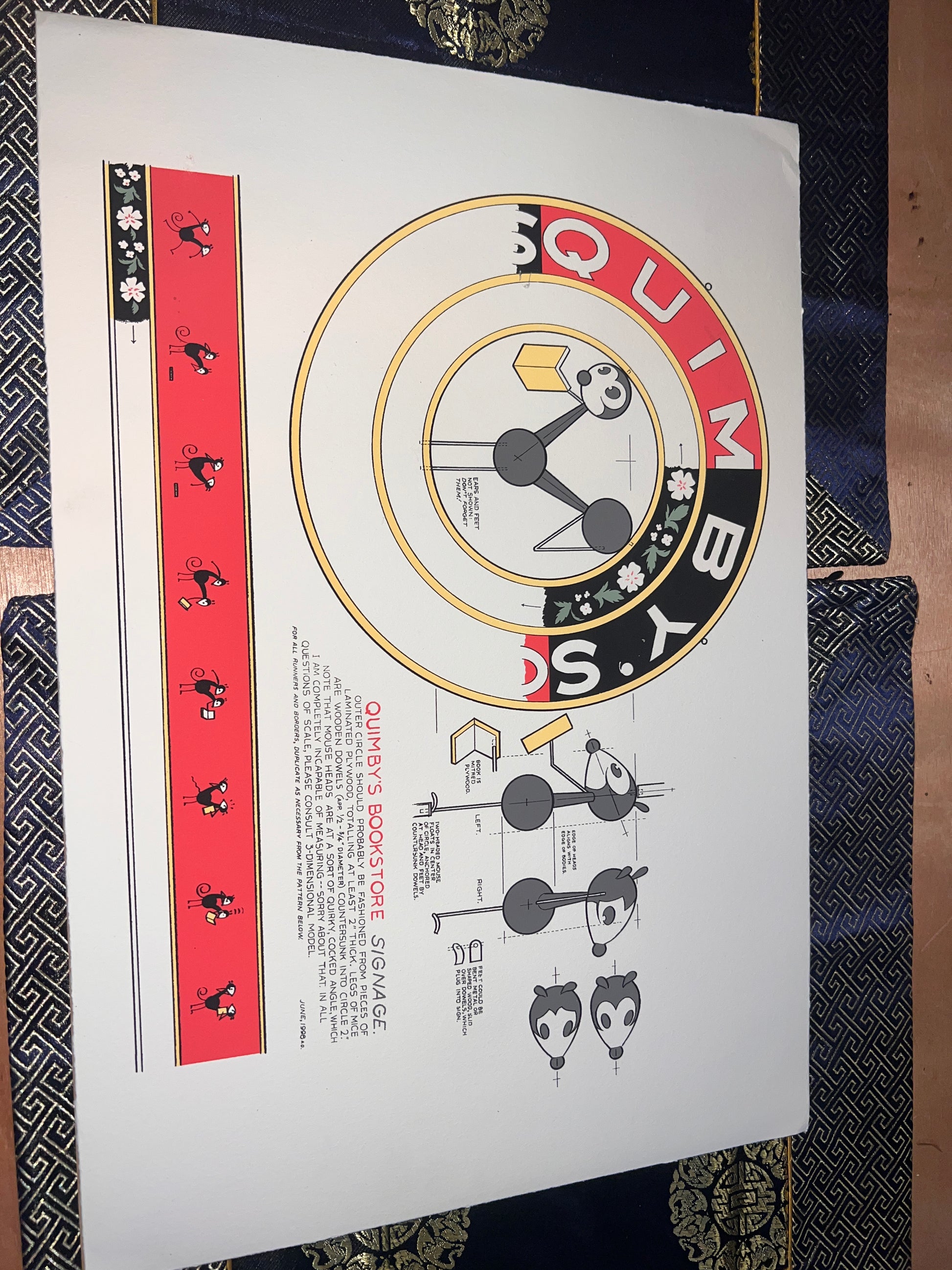 Quimby's Bookstore Chris Ware Signage Print RARE LIMITED 19x13!