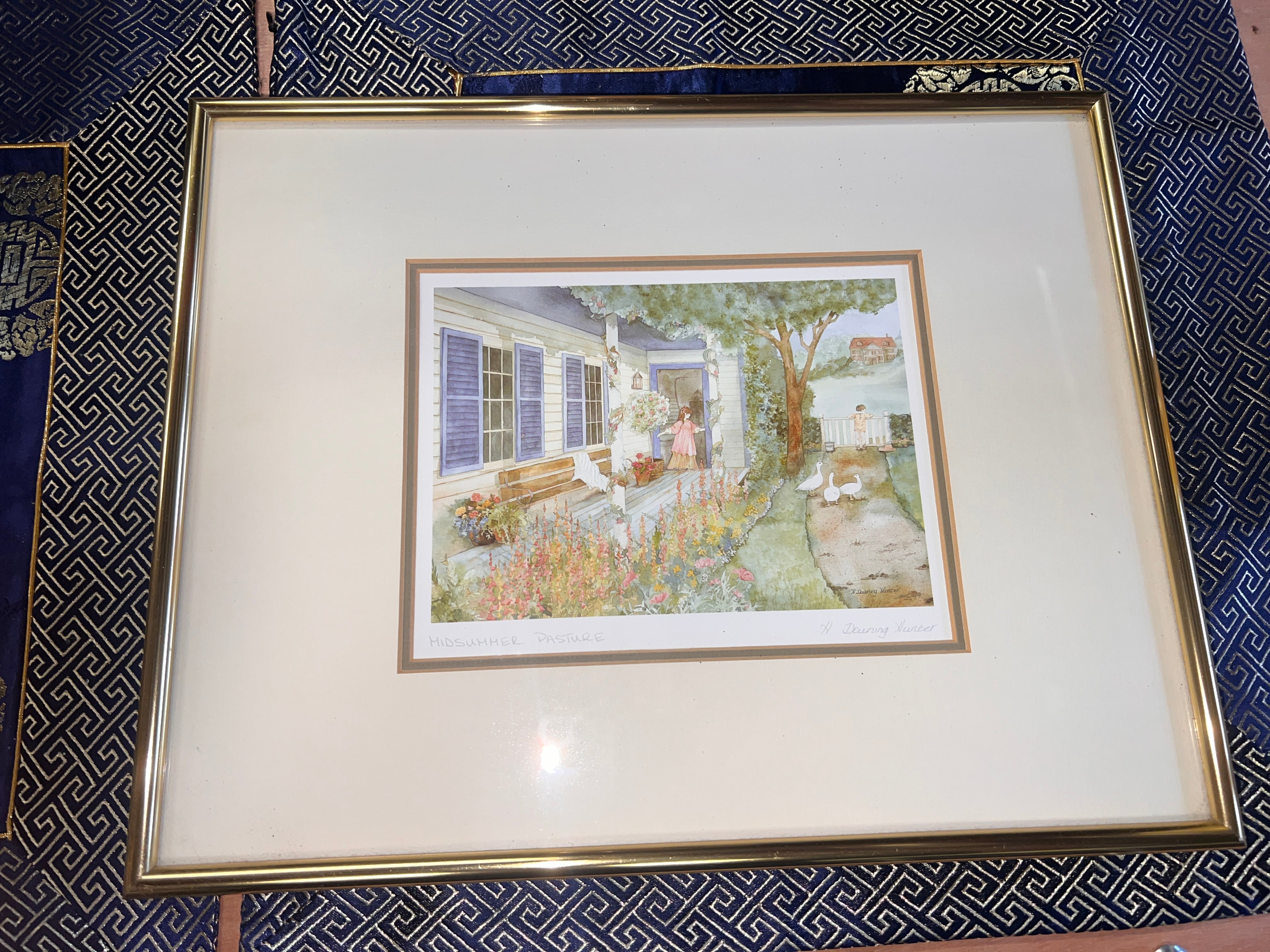 Midsummer pasture helen downing hunter signed and framed print!