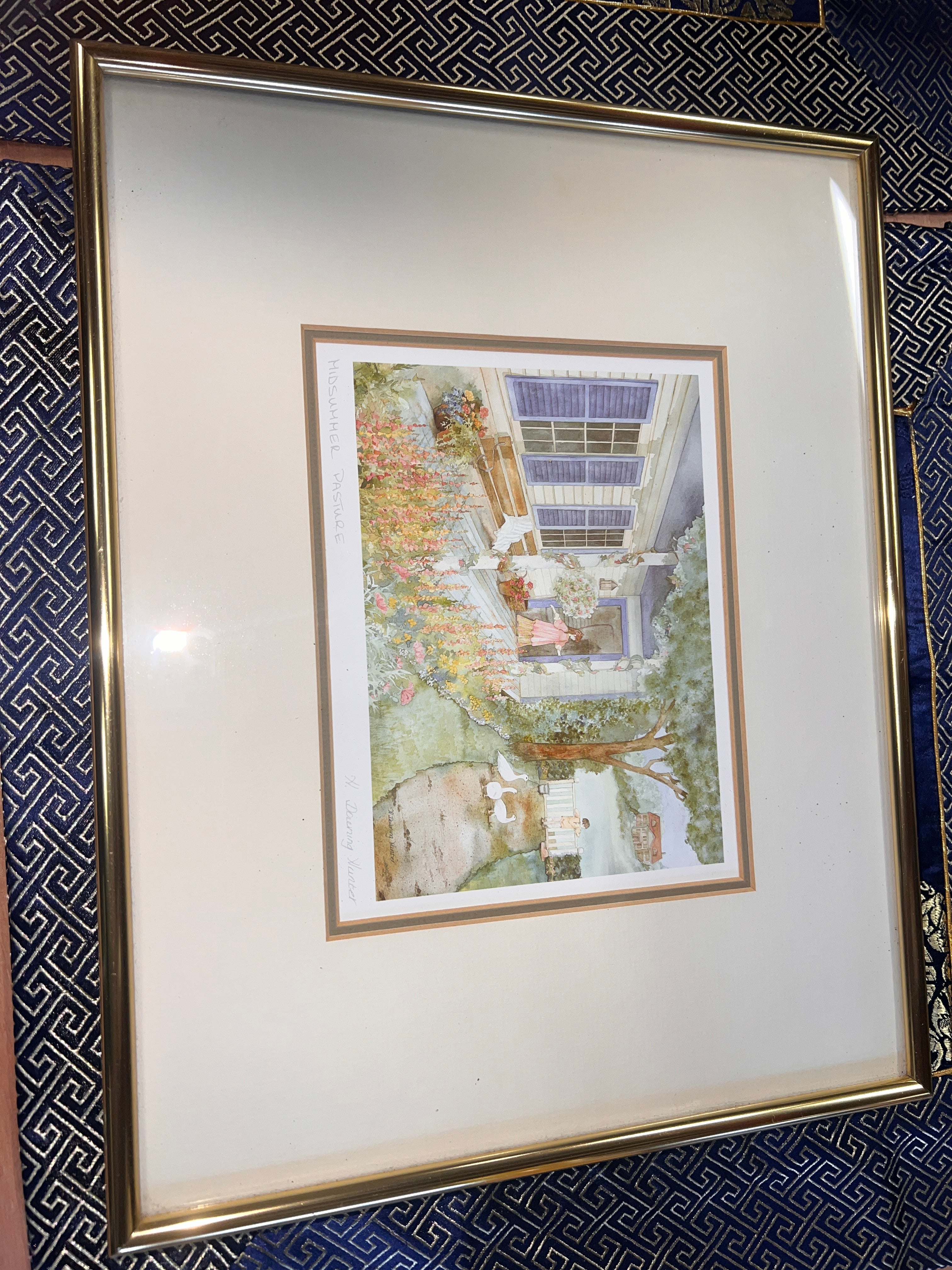 Midsummer pasture helen downing hunter signed and framed print!