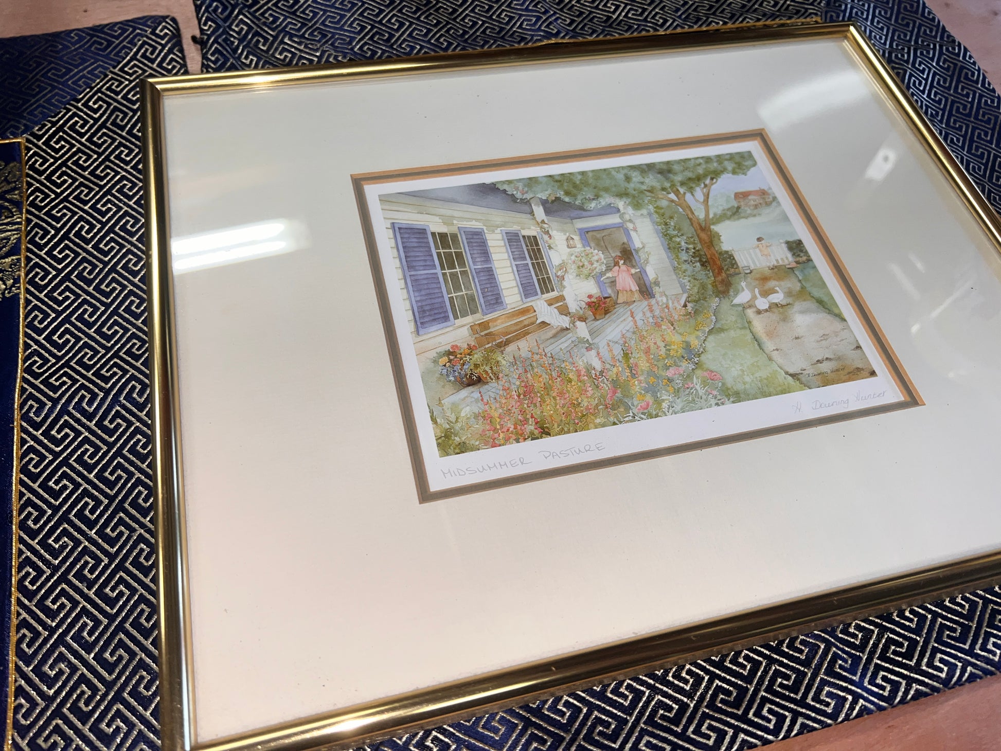 Midsummer pasture helen downing hunter signed and framed print!