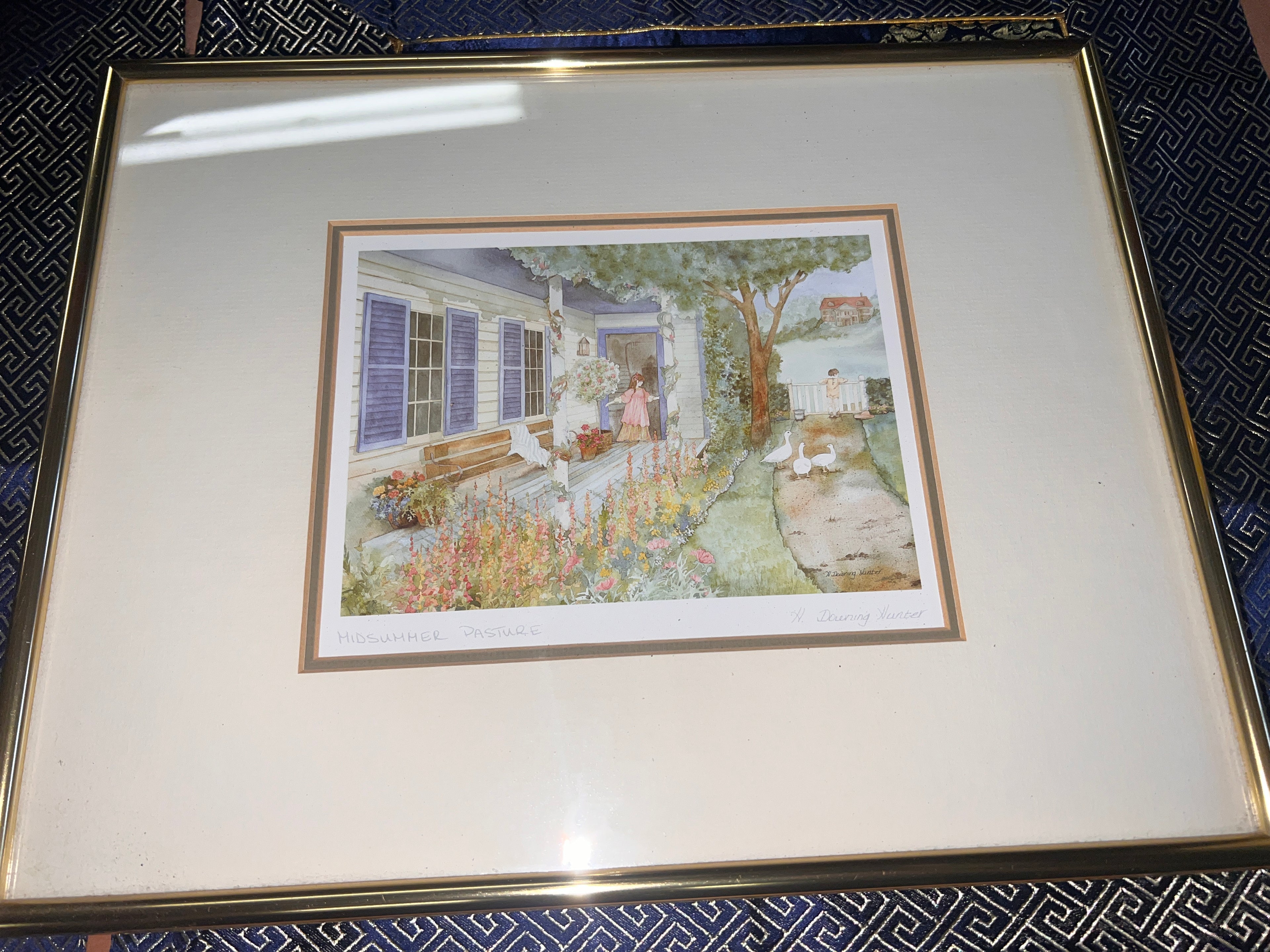 Midsummer pasture helen downing hunter signed and framed print!