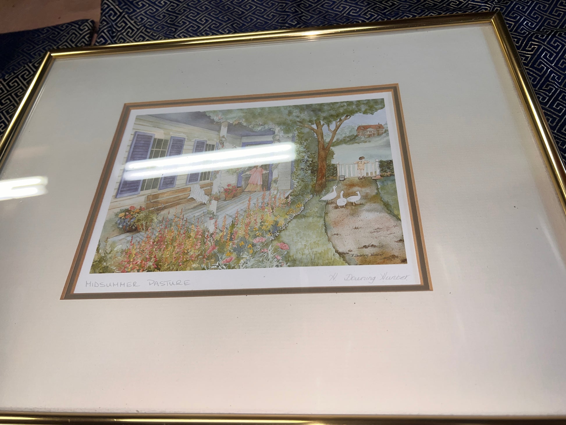 Midsummer pasture helen downing hunter signed and framed print!