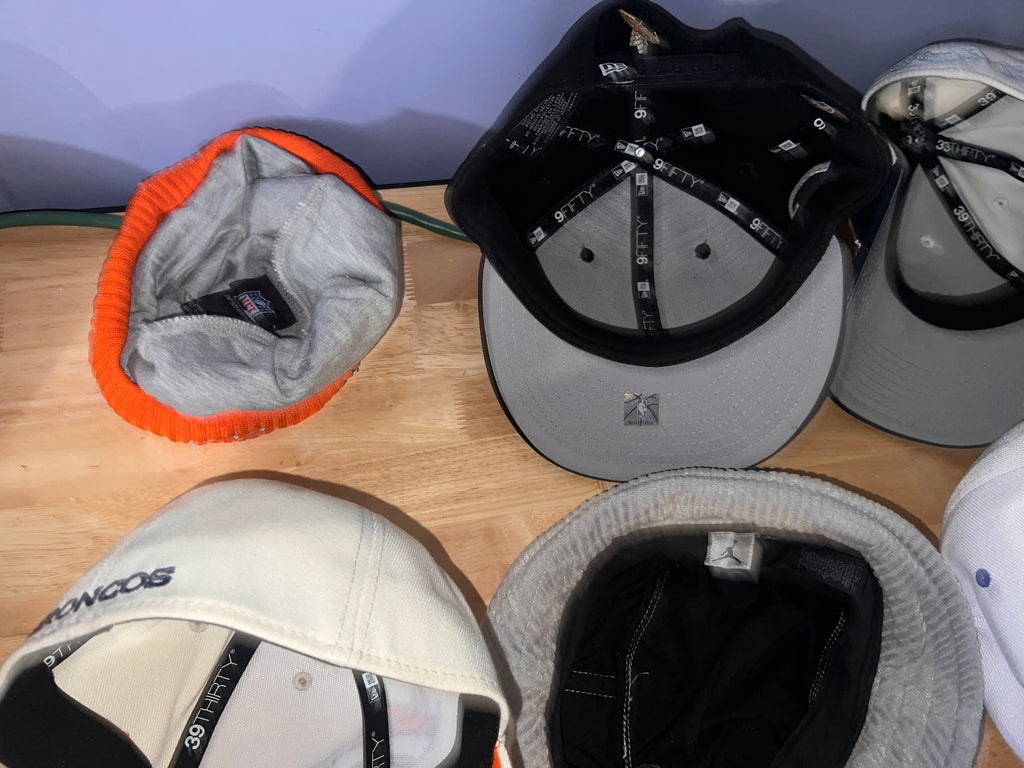 Lot of 11 Sports Hats Caps NFL NBA Broncos Nuggets New Era Snapback Fitted