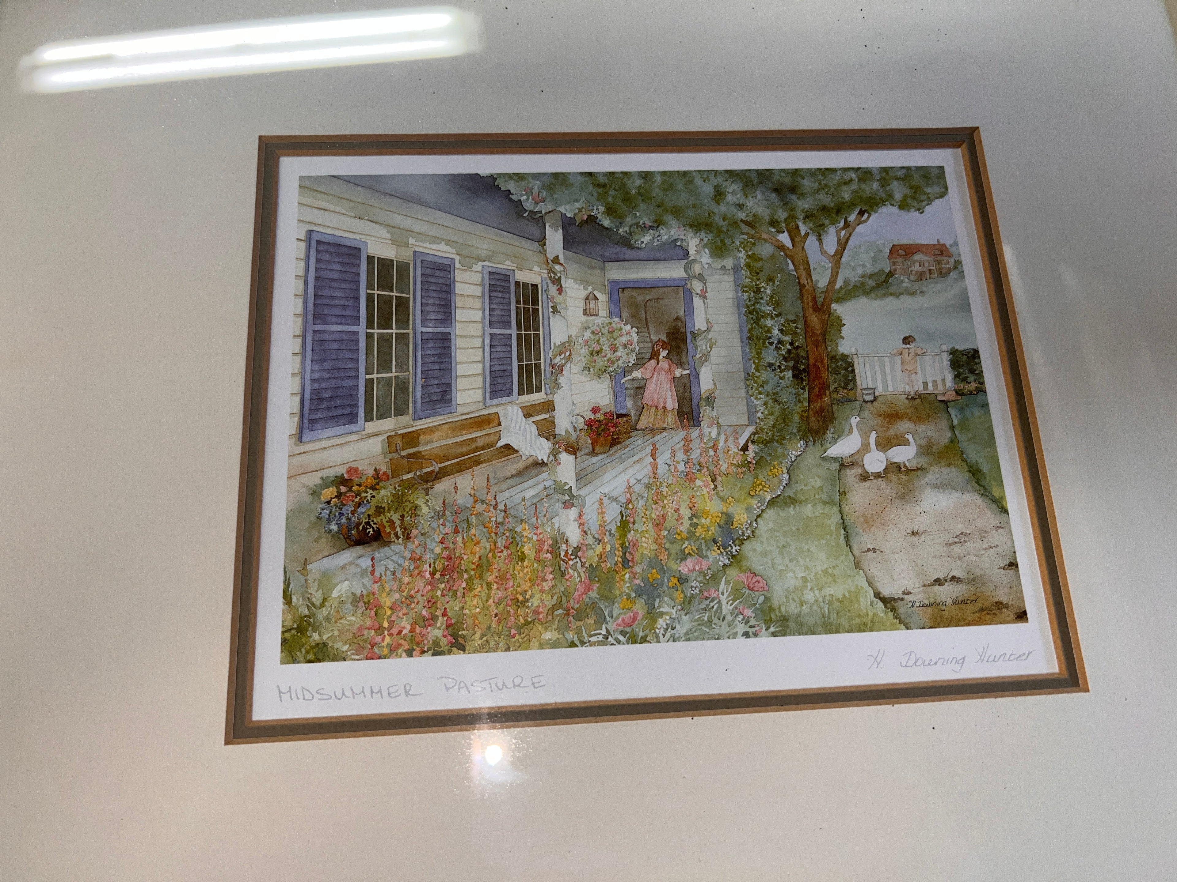 Midsummer pasture helen downing hunter signed and framed print!