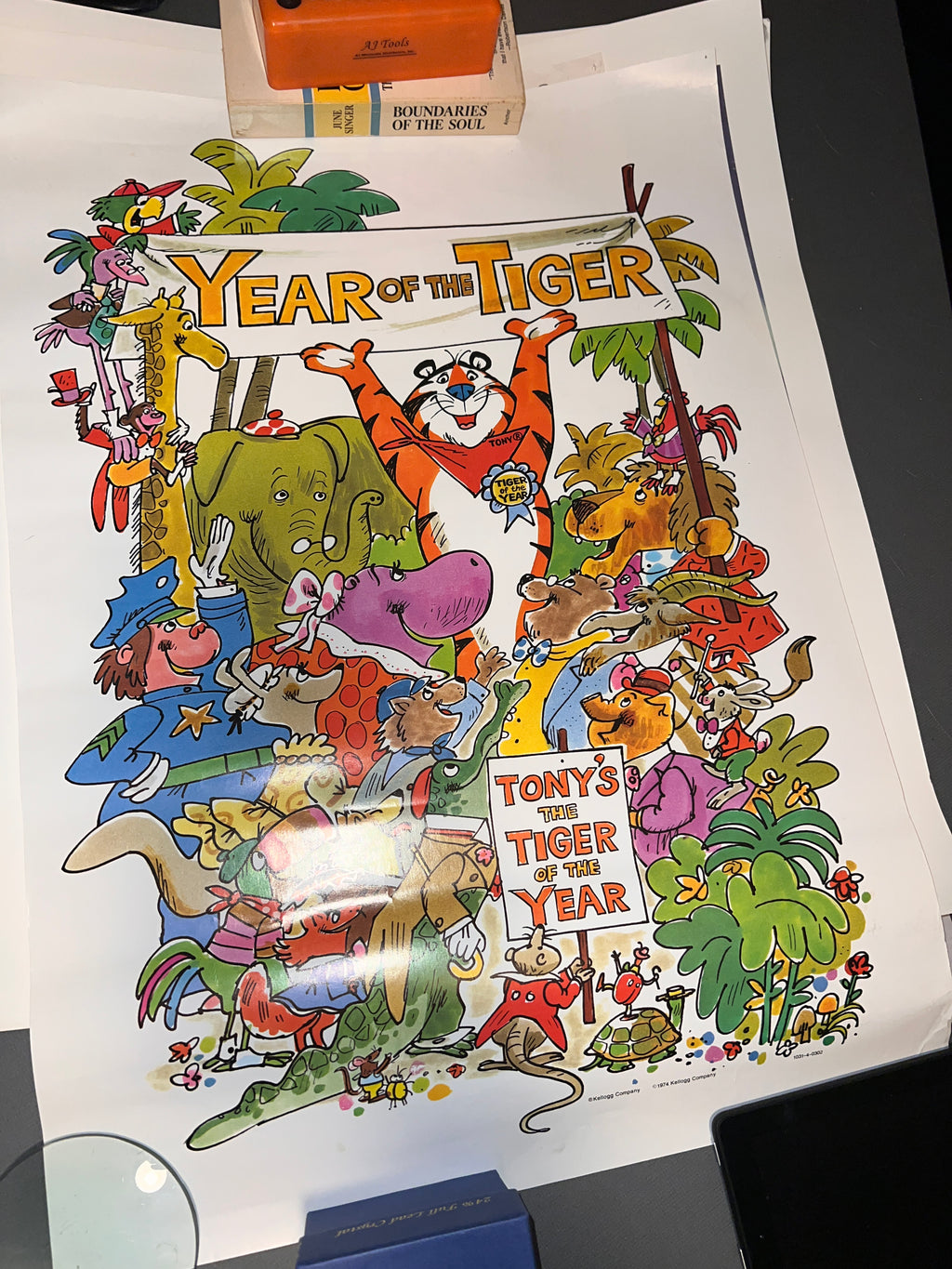 Original 1974 Tony The Tiger Cereal Poster Year of The Tiger 25x17.5 inches