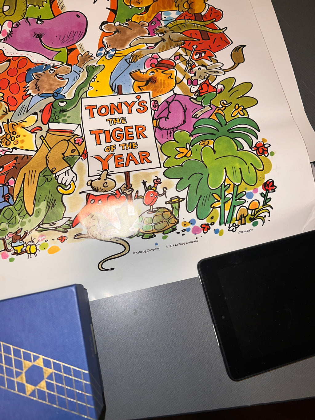 Original 1974 Tony The Tiger Cereal Poster Year of The Tiger 25x17.5 inches