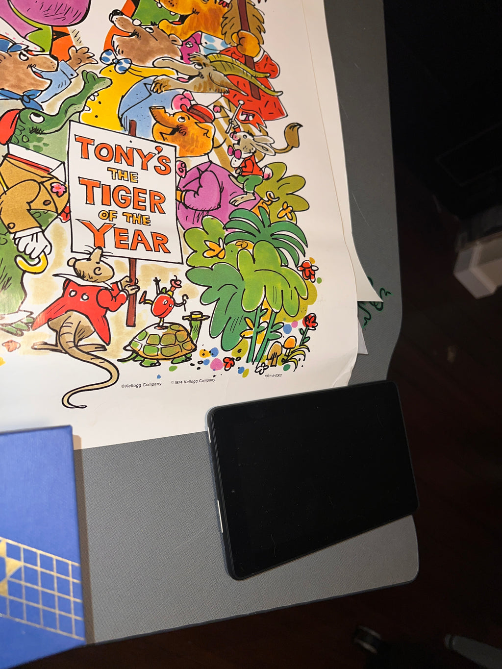 Original 1974 Tony The Tiger Cereal Poster Year of The Tiger 25x17.5 inches