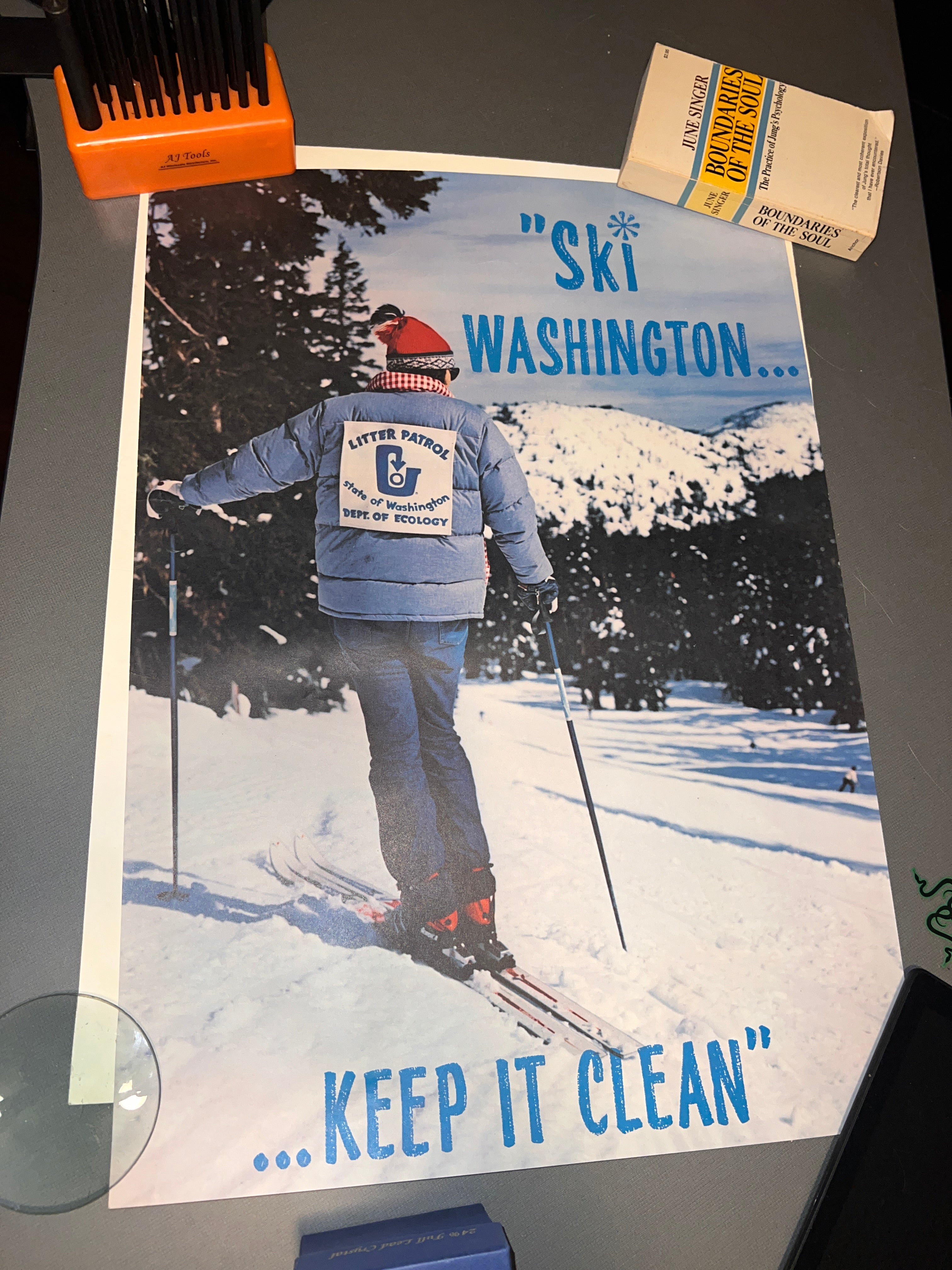 1970s Washington State "Ski Washington... Keep It Clean" Poster 24x17!