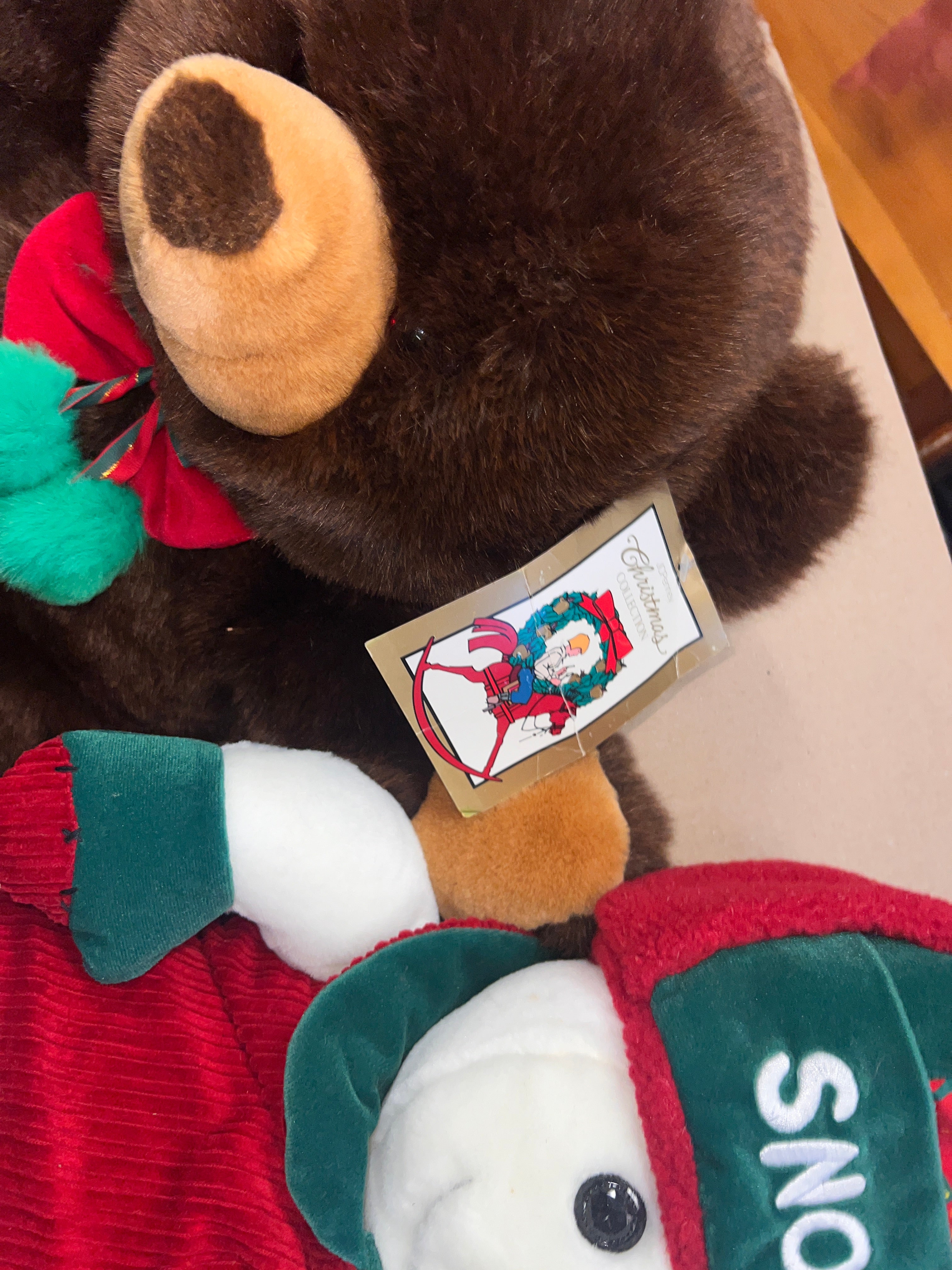 JC Penney 1990s Gift Bear and Snowden 1998 Collectible stuffed Bear Toy