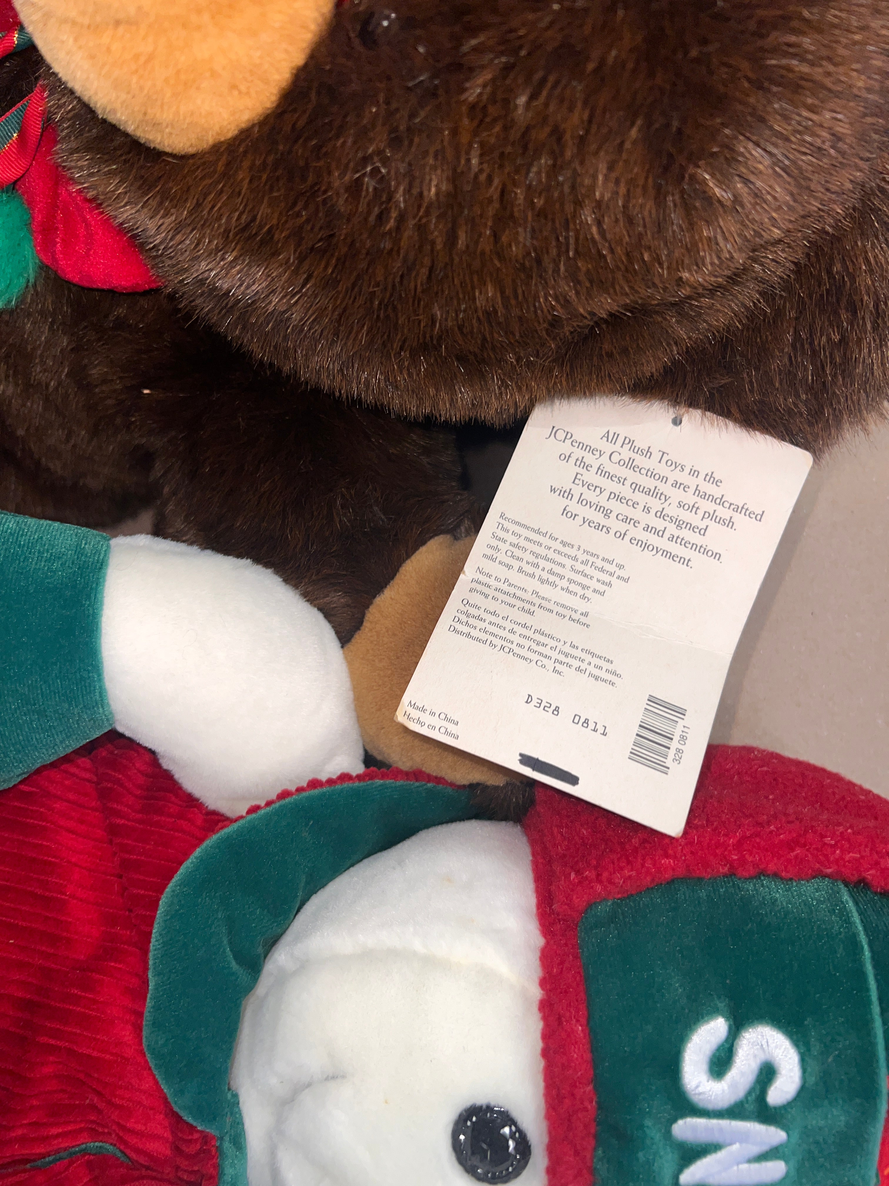 JC Penney 1990s Gift Bear and Snowden 1998 Collectible stuffed Bear Toy